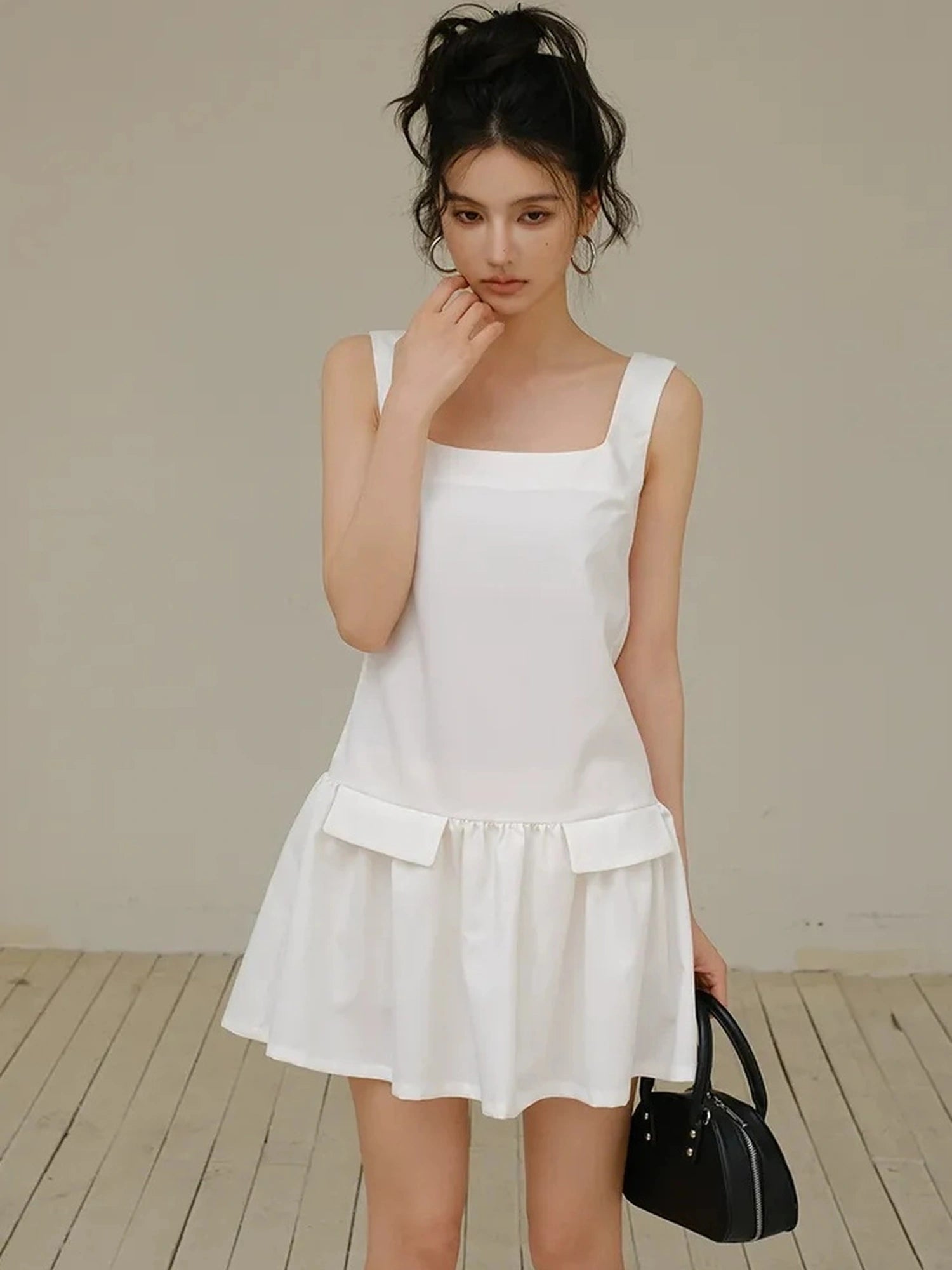 FU FRESH UP Flirty A Line Sleeveless Puff Hem Dress