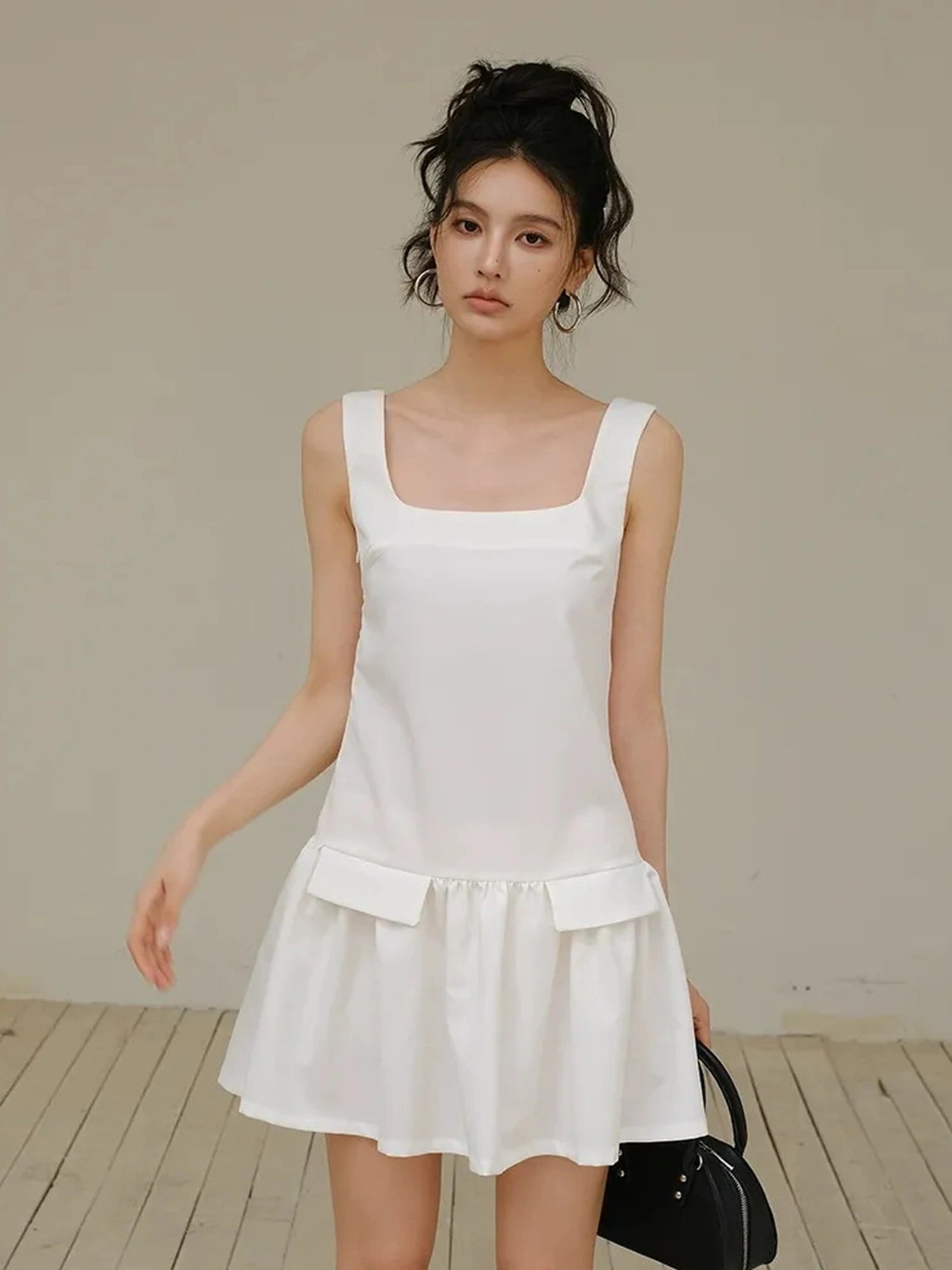 FU FRESH UP Flirty A Line Sleeveless Puff Hem Dress