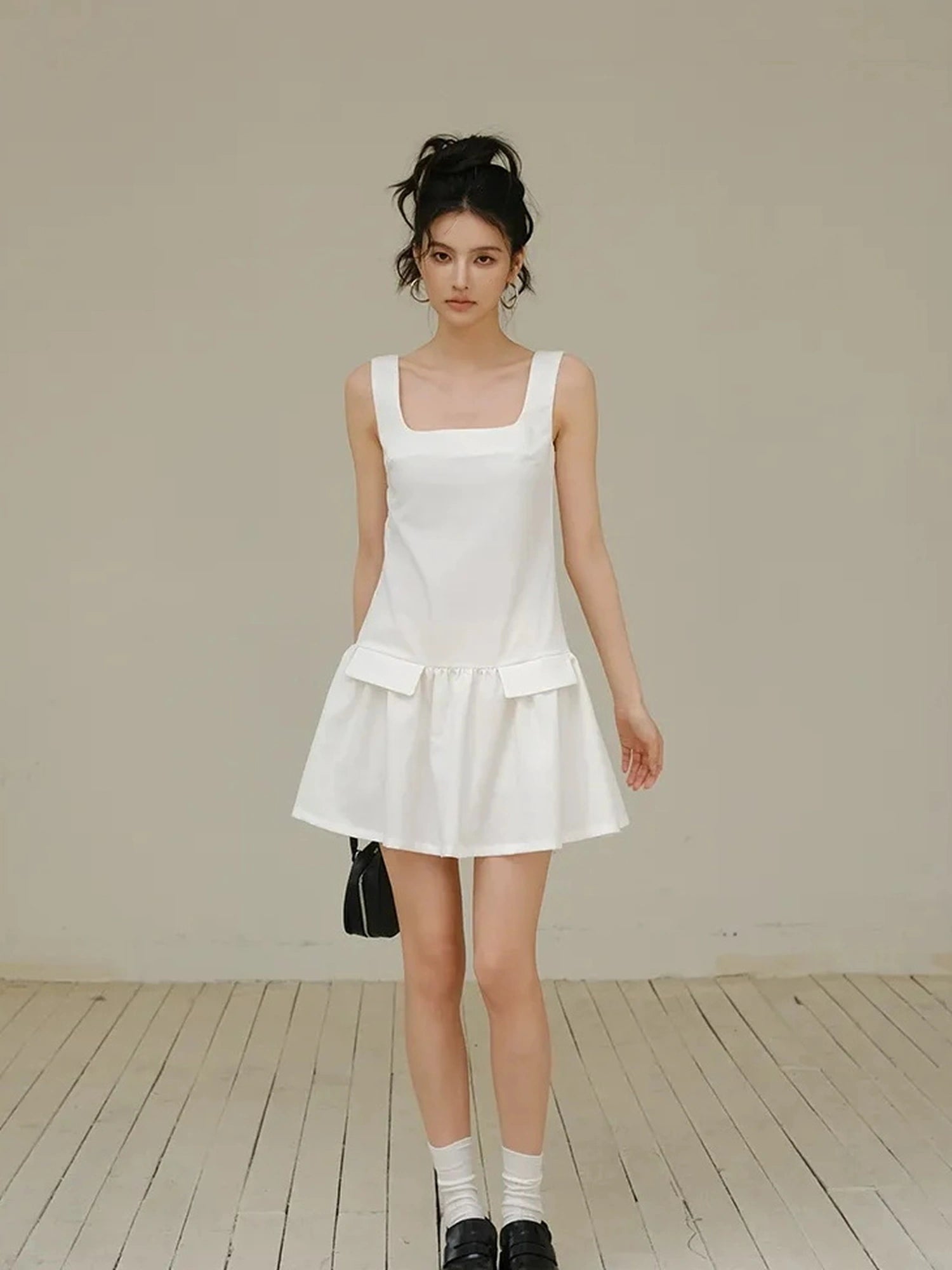 FU FRESH UP Flirty A Line Sleeveless Puff Hem Dress