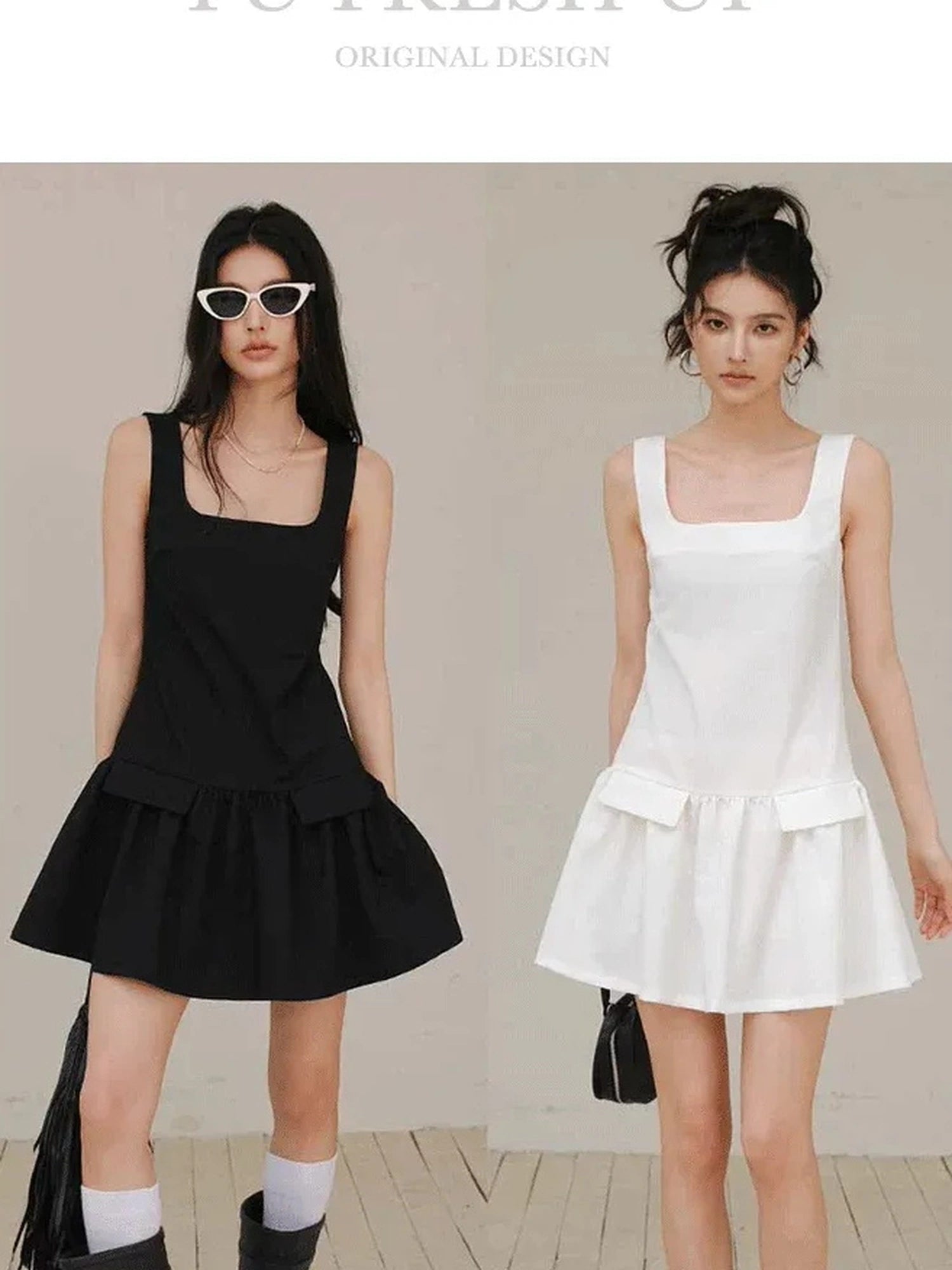 FU FRESH UP Flirty A Line Sleeveless Puff Hem Dress
