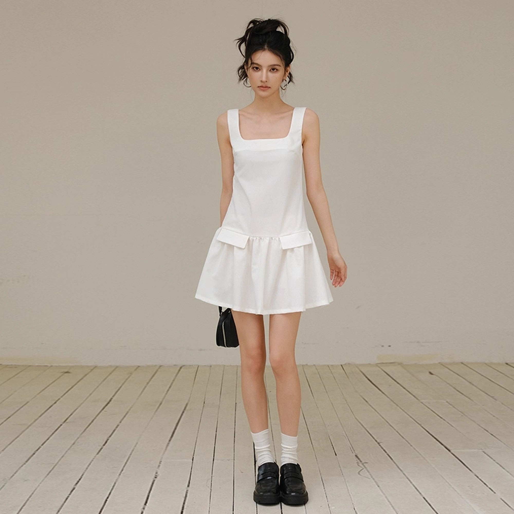 FU_FRESH_UP_Flirty_A_Line_Sleeveless_Puff_Hem_Dress_MISSTT