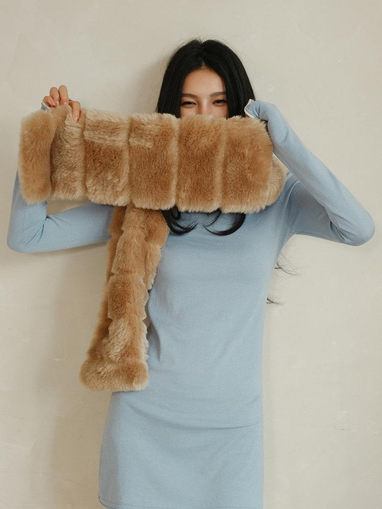 FU FRESH UP Fluffy Double Sided Faux Fur Warm Women&