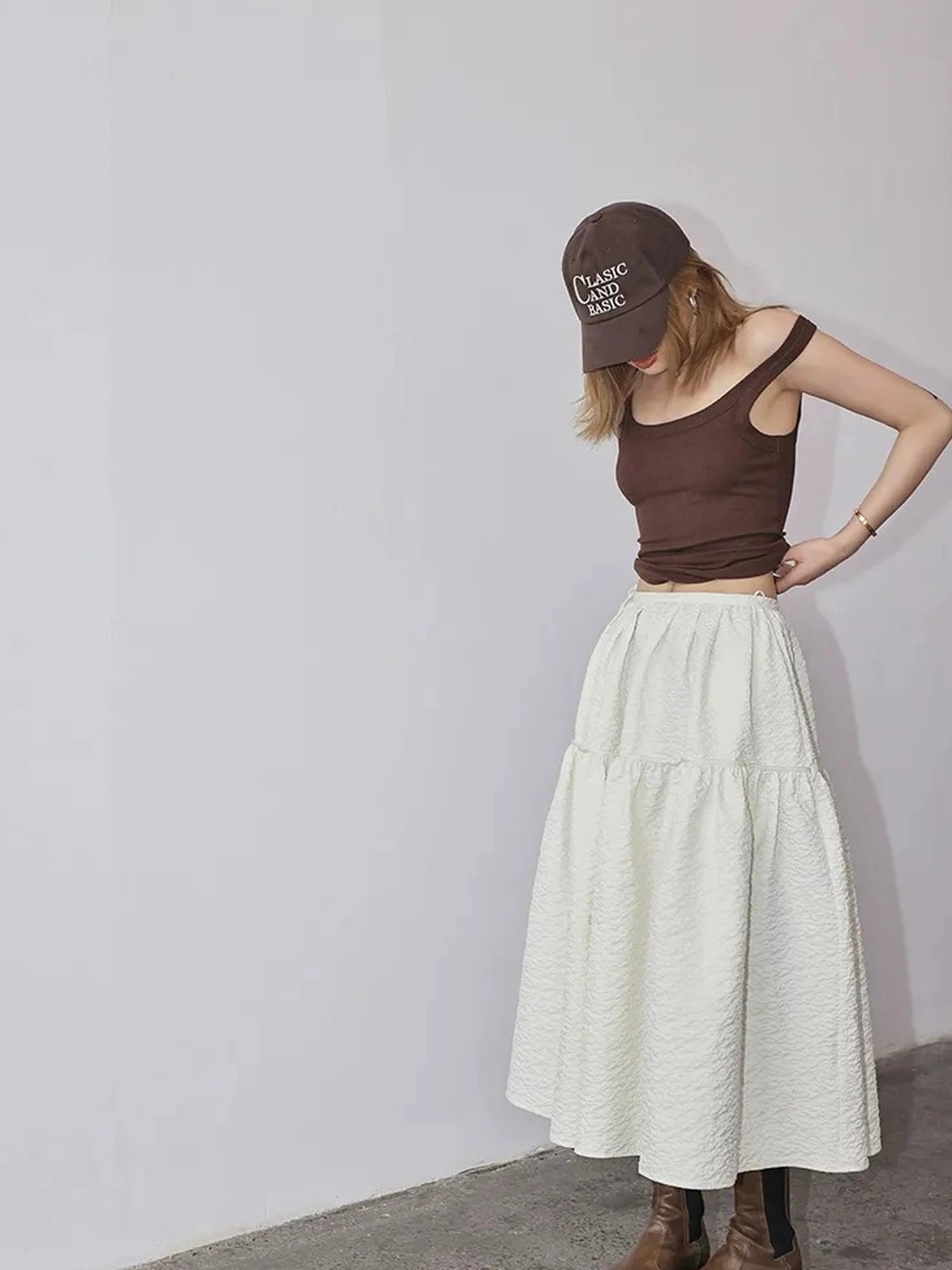 FU FRESH UP French Floral A Line Tulle Skirt