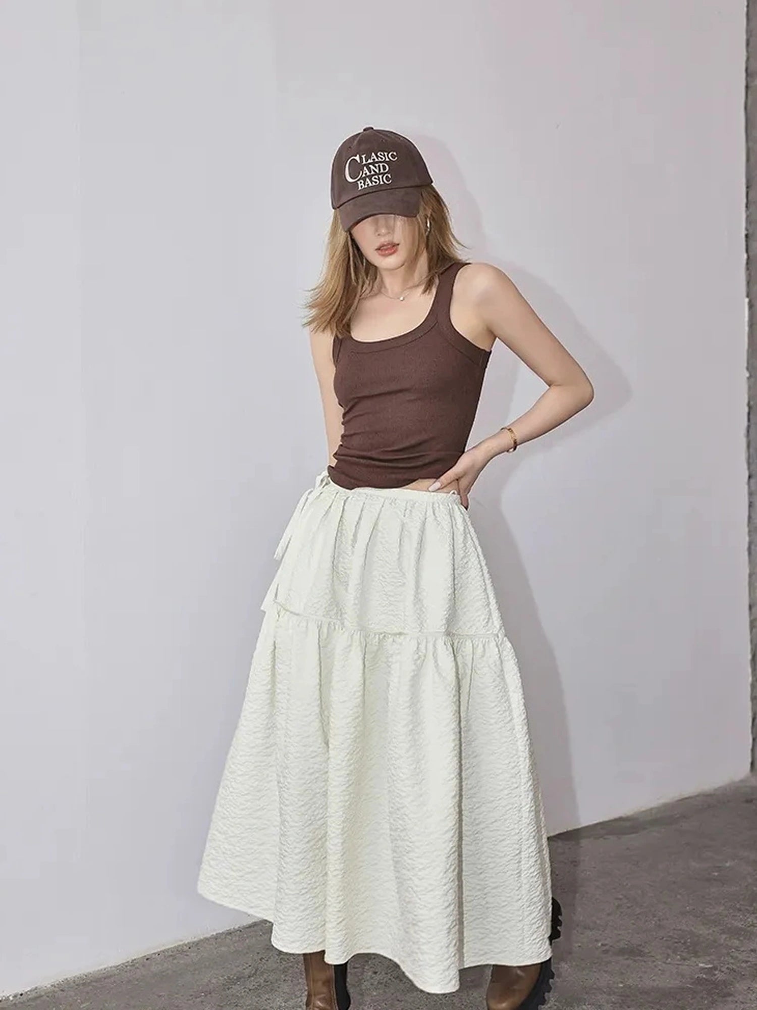 FU FRESH UP French Floral A Line Tulle Skirt