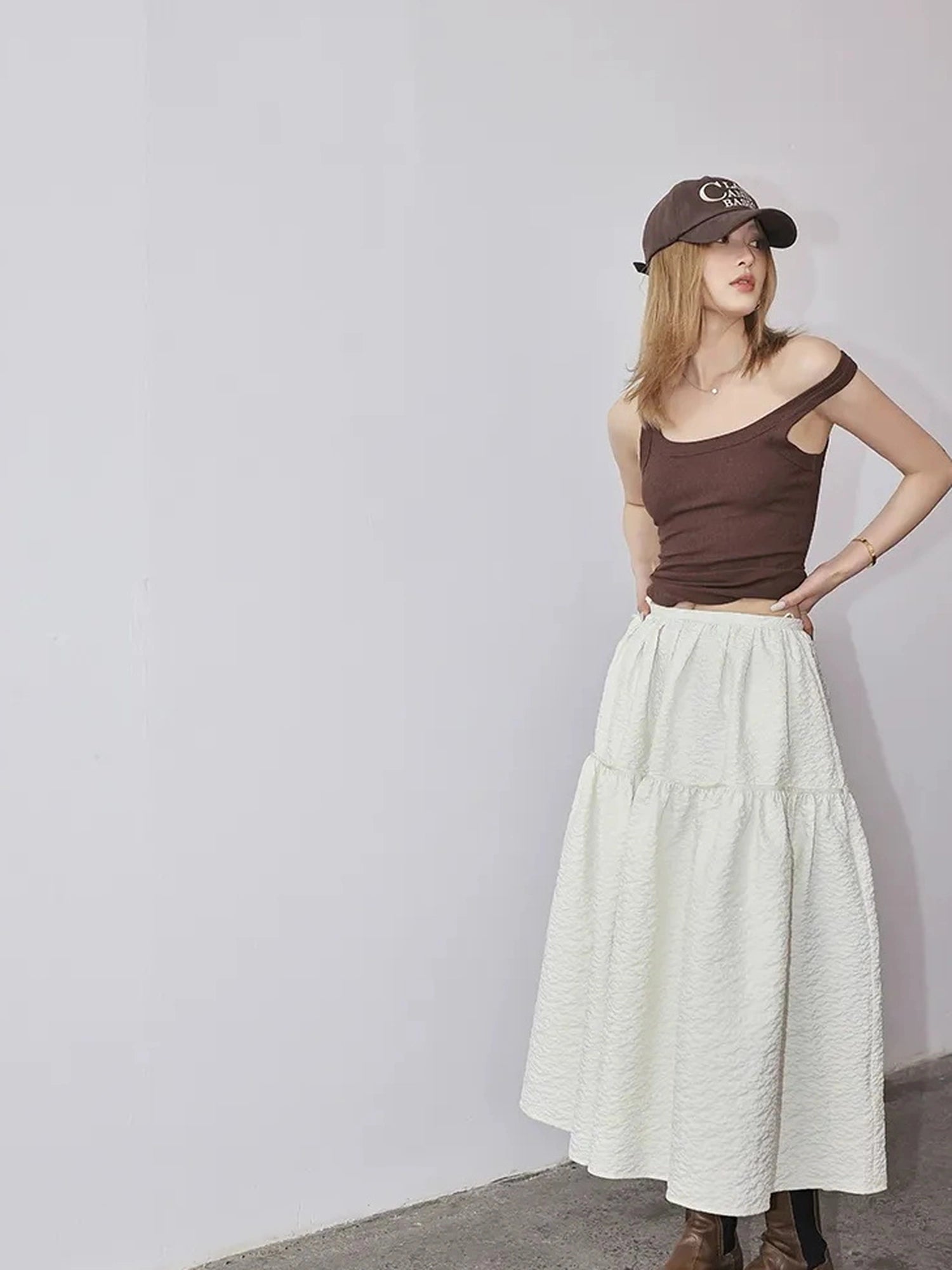 FU FRESH UP French Floral A Line Tulle Skirt