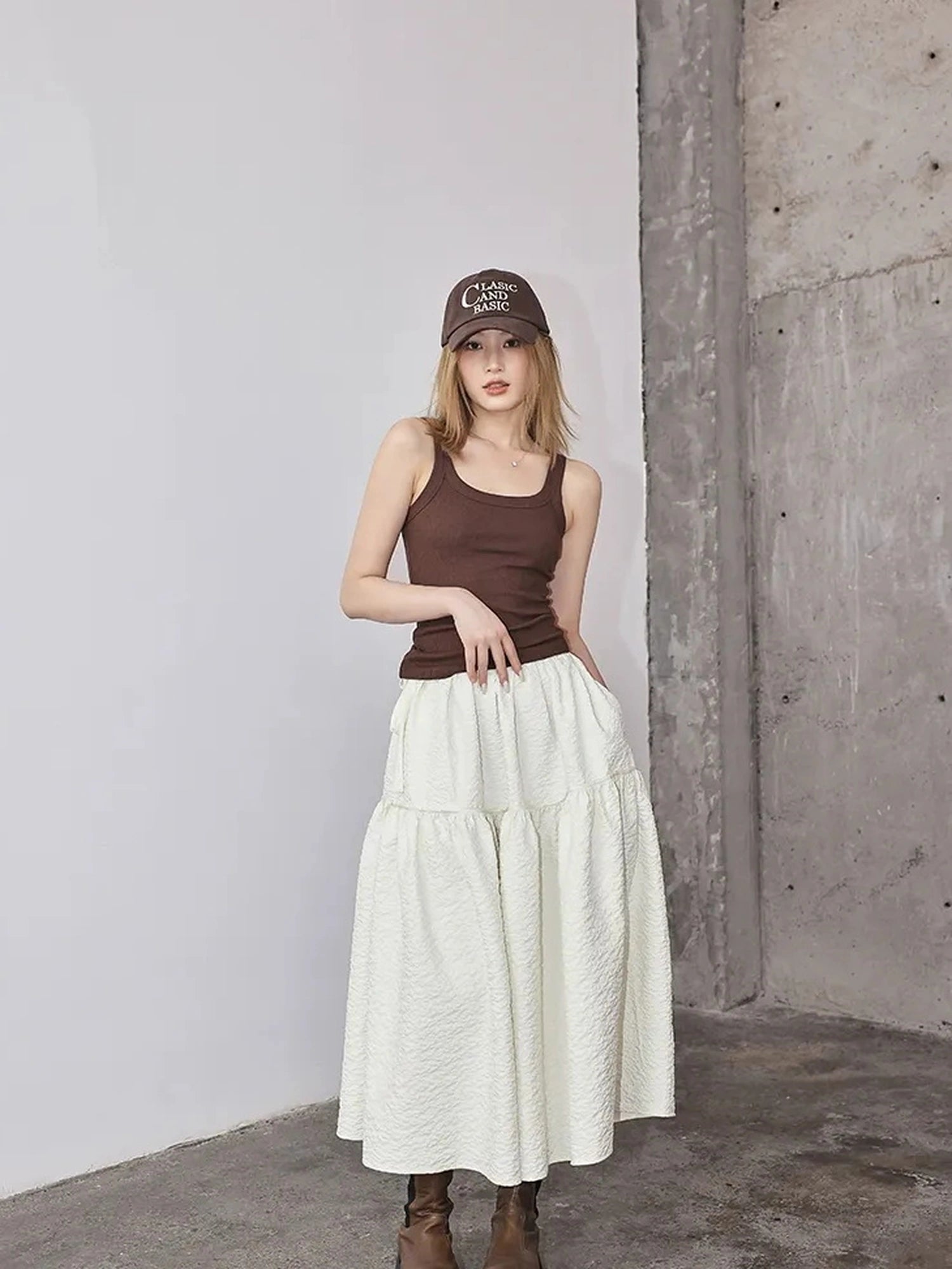 FU FRESH UP French Floral A Line Tulle Skirt