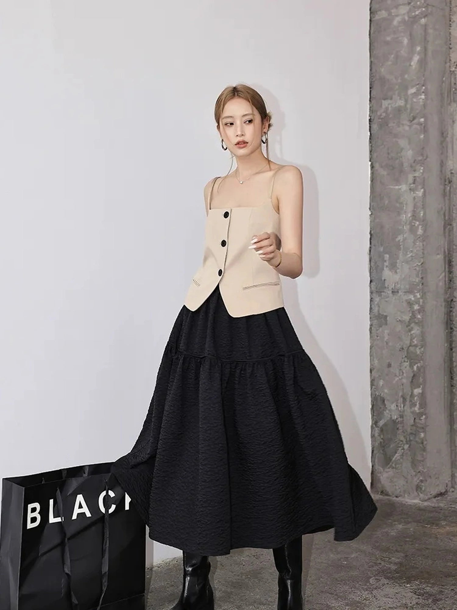 FU FRESH UP French Floral A Line Tulle Skirt