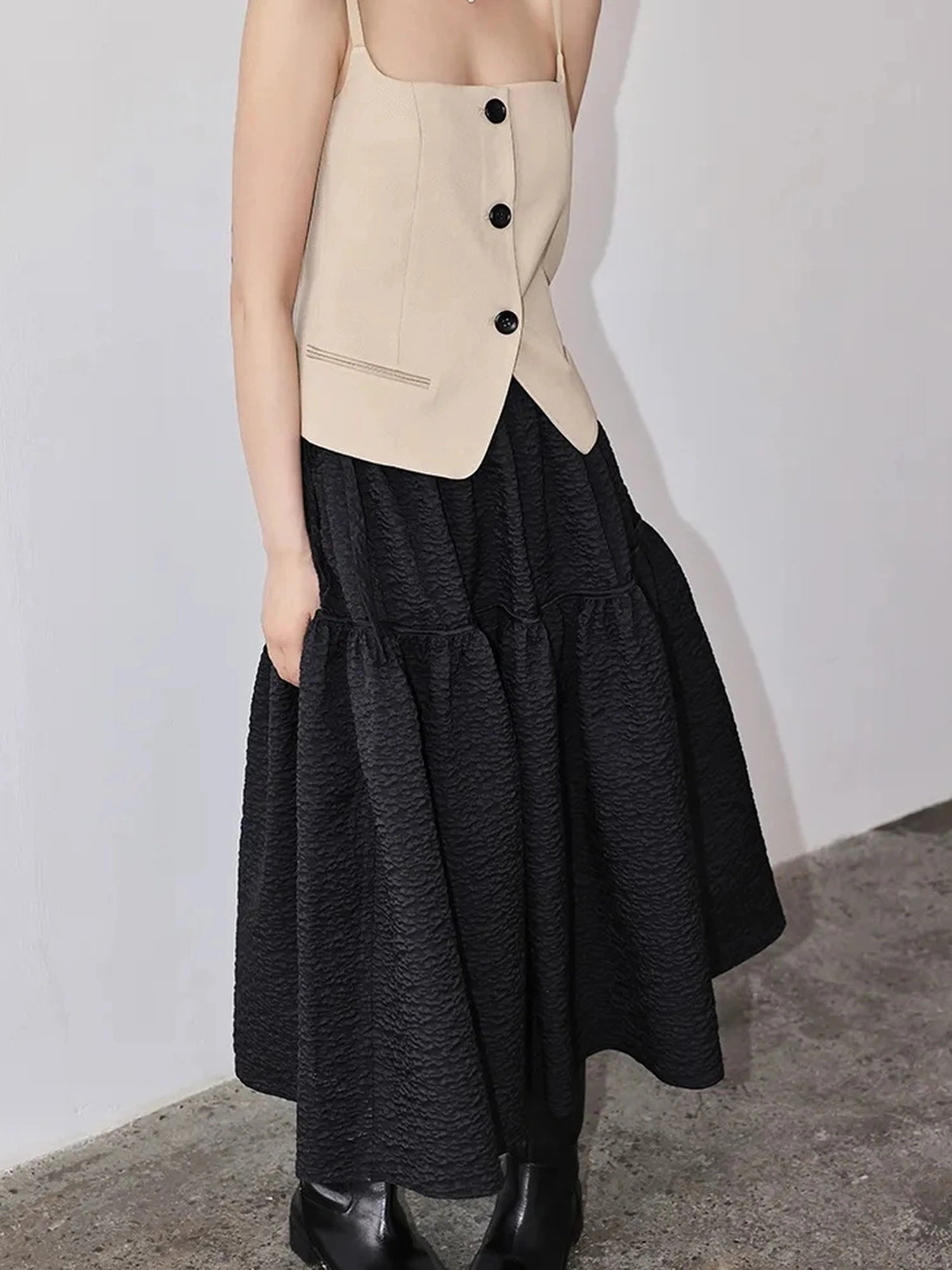 FU FRESH UP French Floral A Line Tulle Skirt