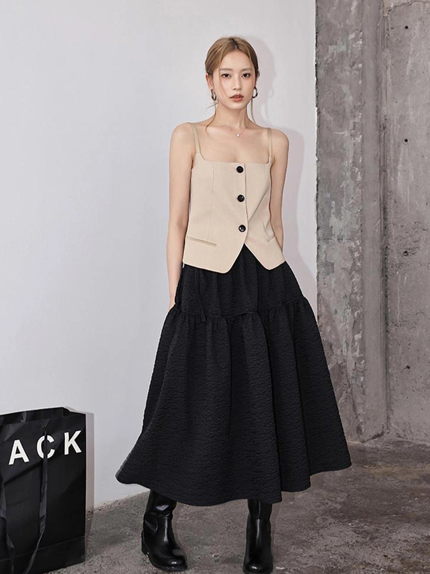 FU FRESH UP French Floral A Line Tulle Skirt