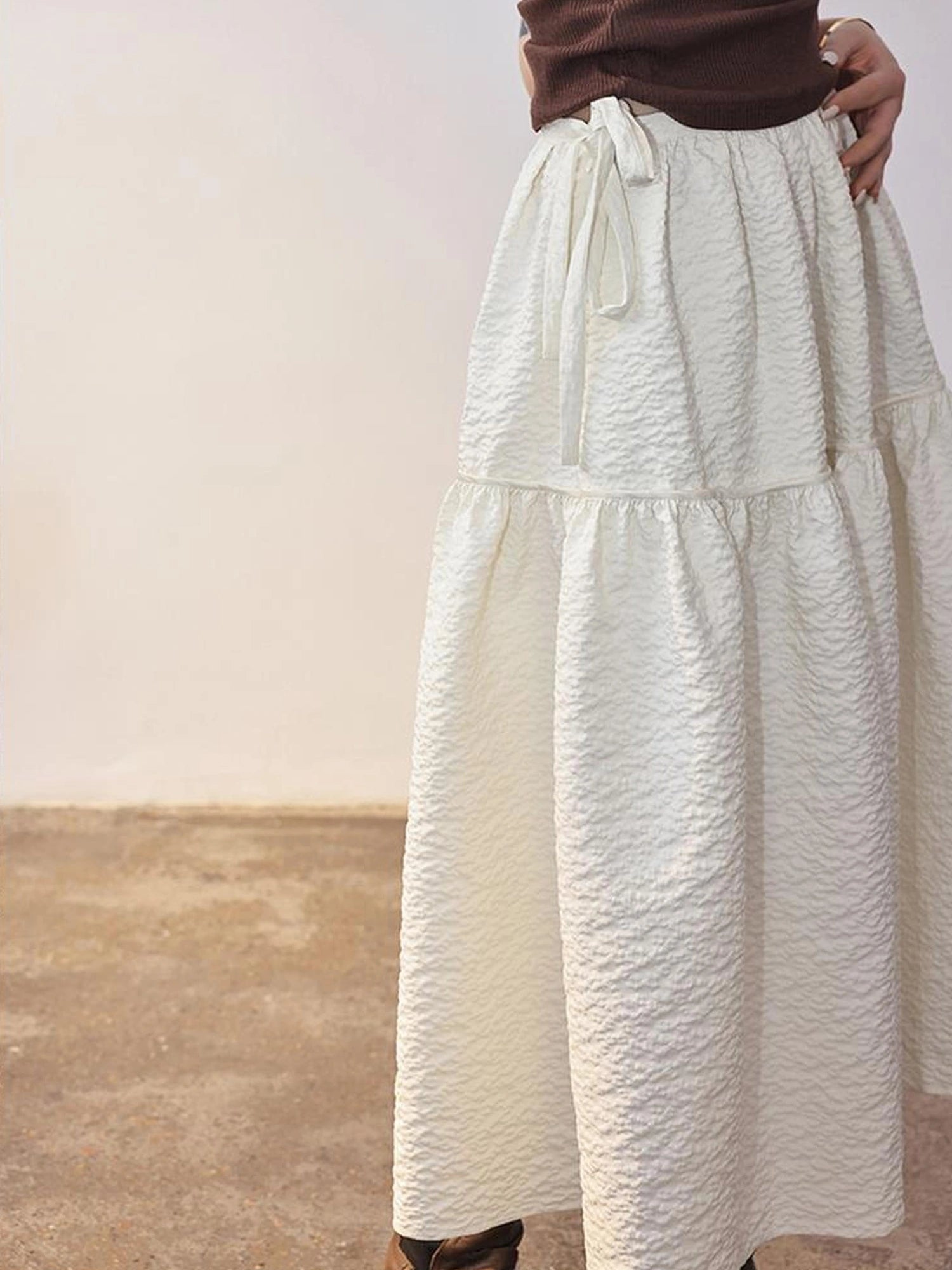 FU FRESH UP French Floral A Line Tulle Skirt