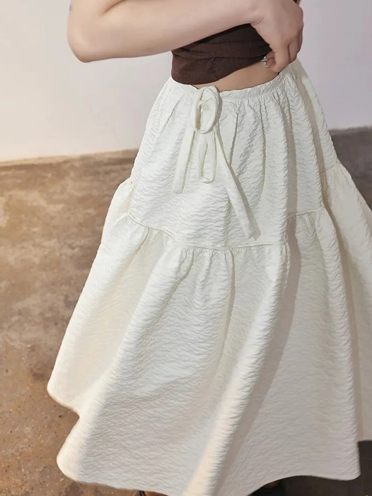 FU FRESH UP French Floral A Line Tulle Skirt