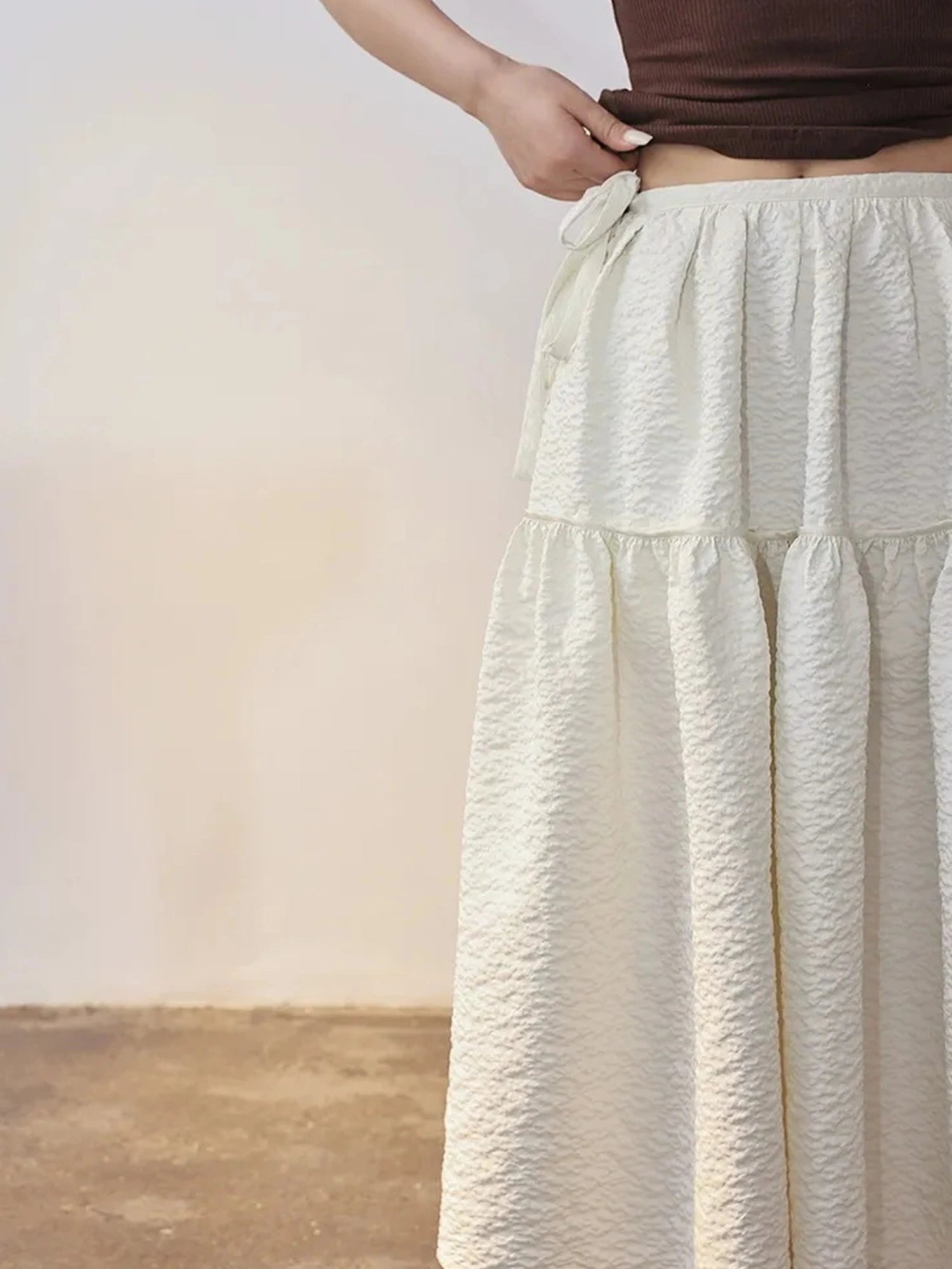 FU FRESH UP French Floral A Line Tulle Skirt