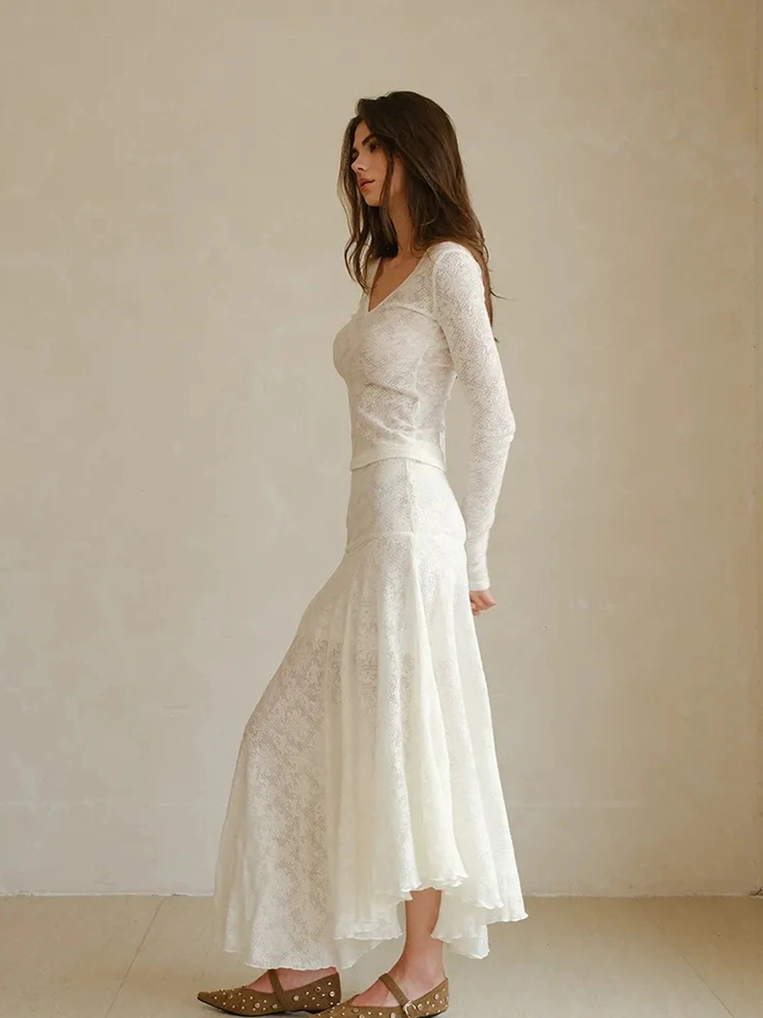 FU FRESH UP French Lace Jacquard Wool Knit Set