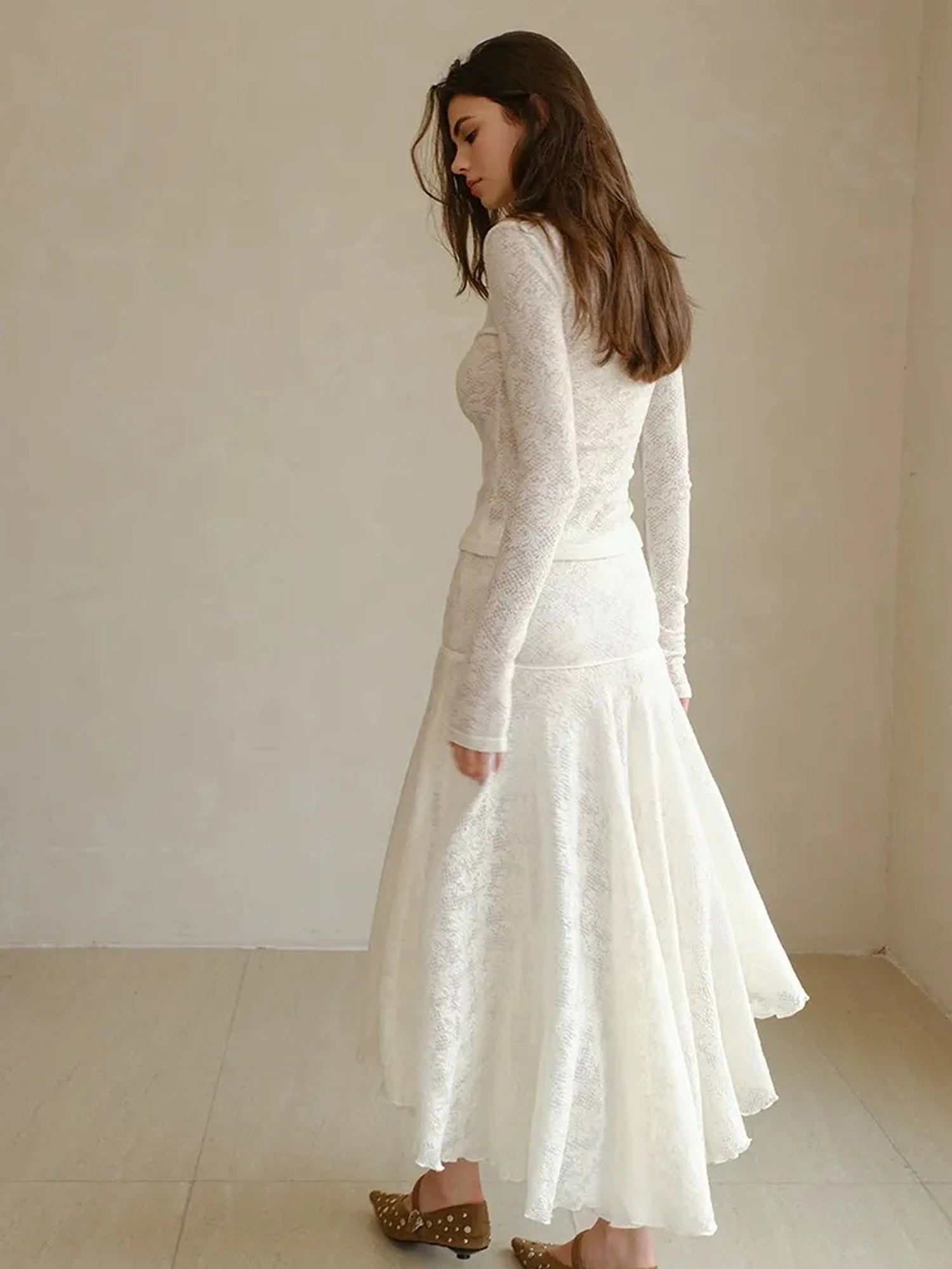 FU FRESH UP French Lace Jacquard Wool Knit Set
