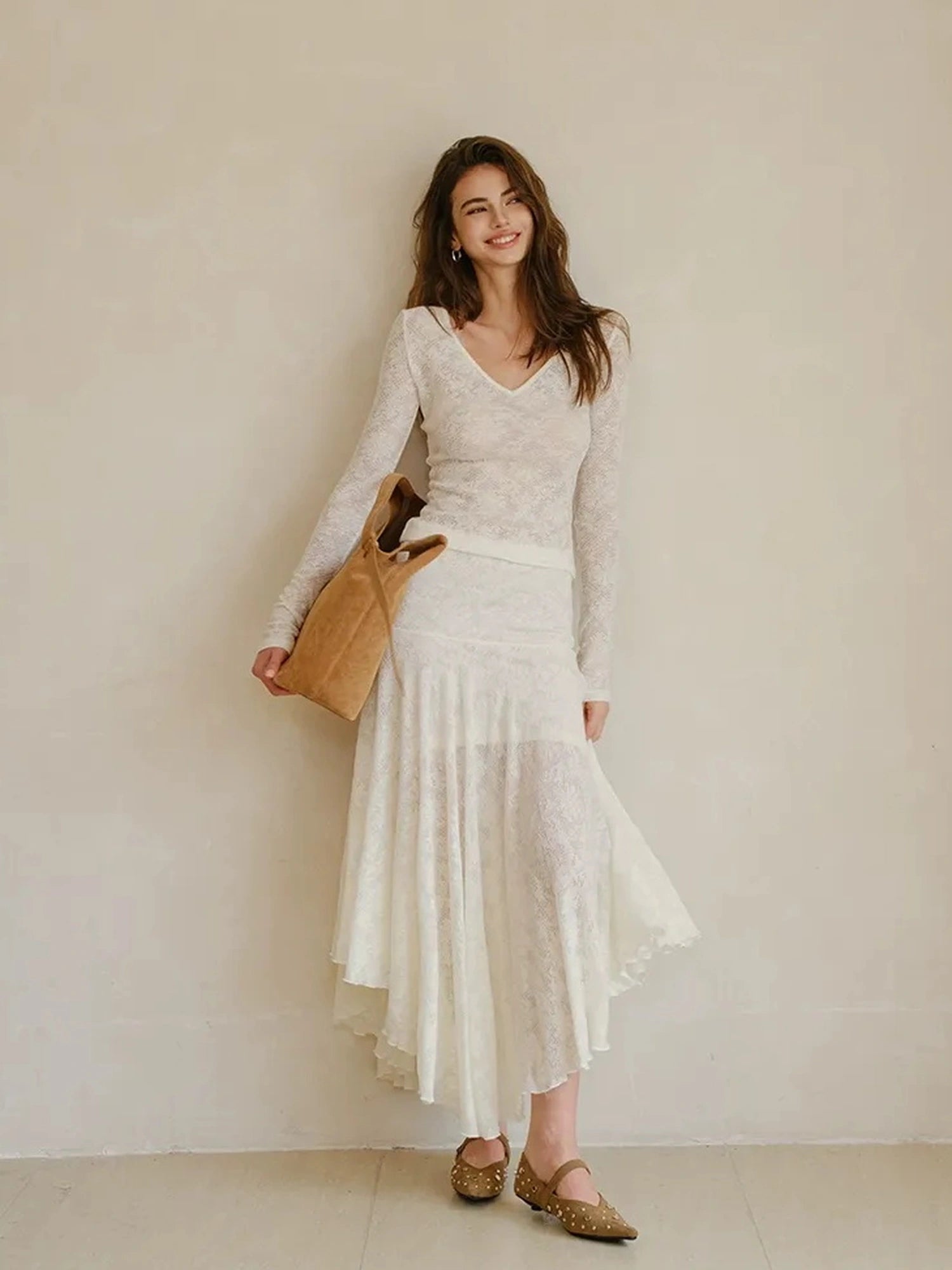 FU FRESH UP French Lace Jacquard Wool Knit Set