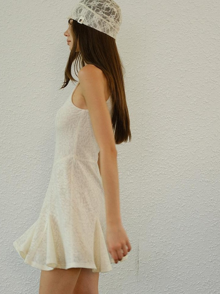 FU FRESH UP French Lace Knit Sleeveless High Waist A Line Women&