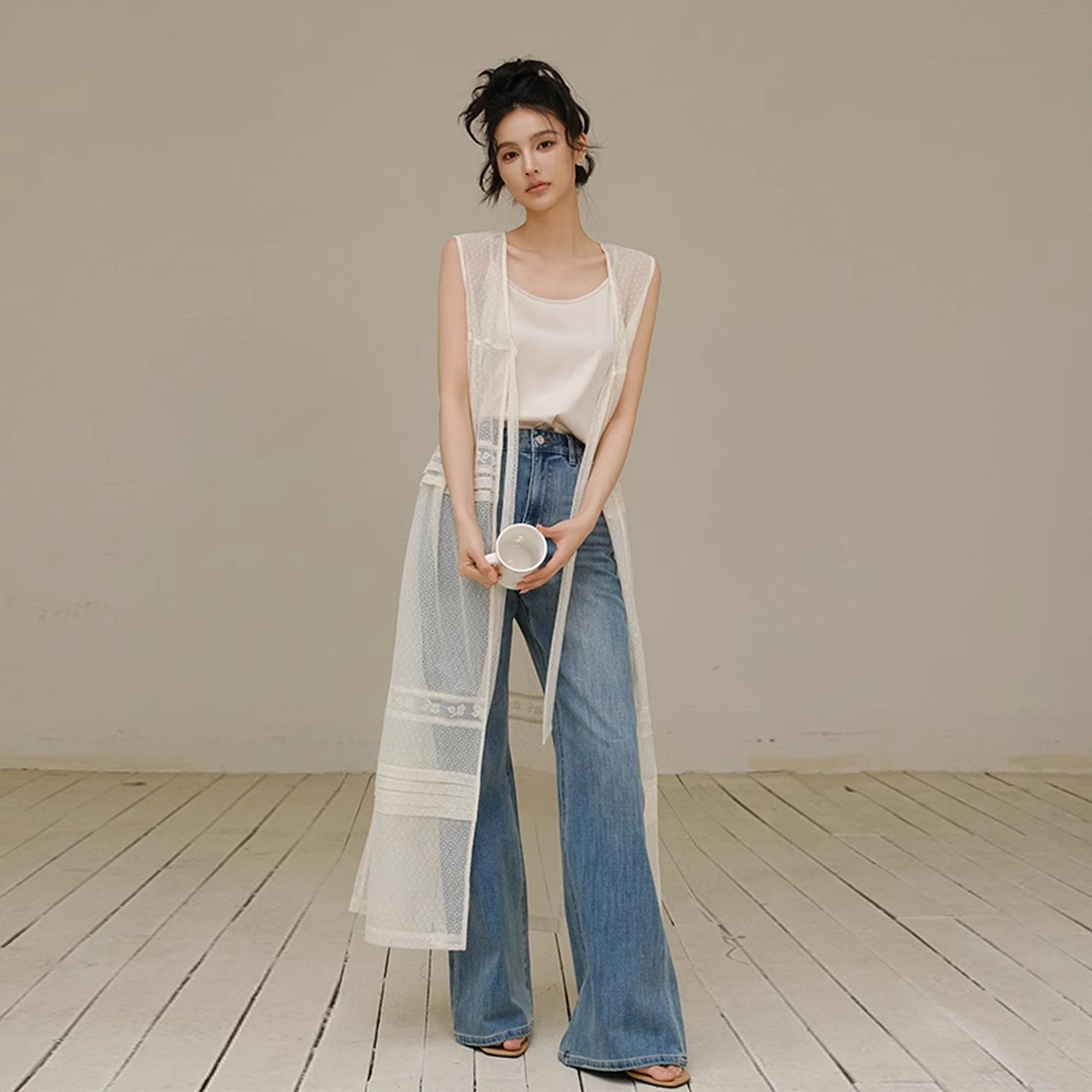 FU_FRESH_UP_French_Lace_Sheer_Long_Vest_With_Slip_Top_Set_MISSTT