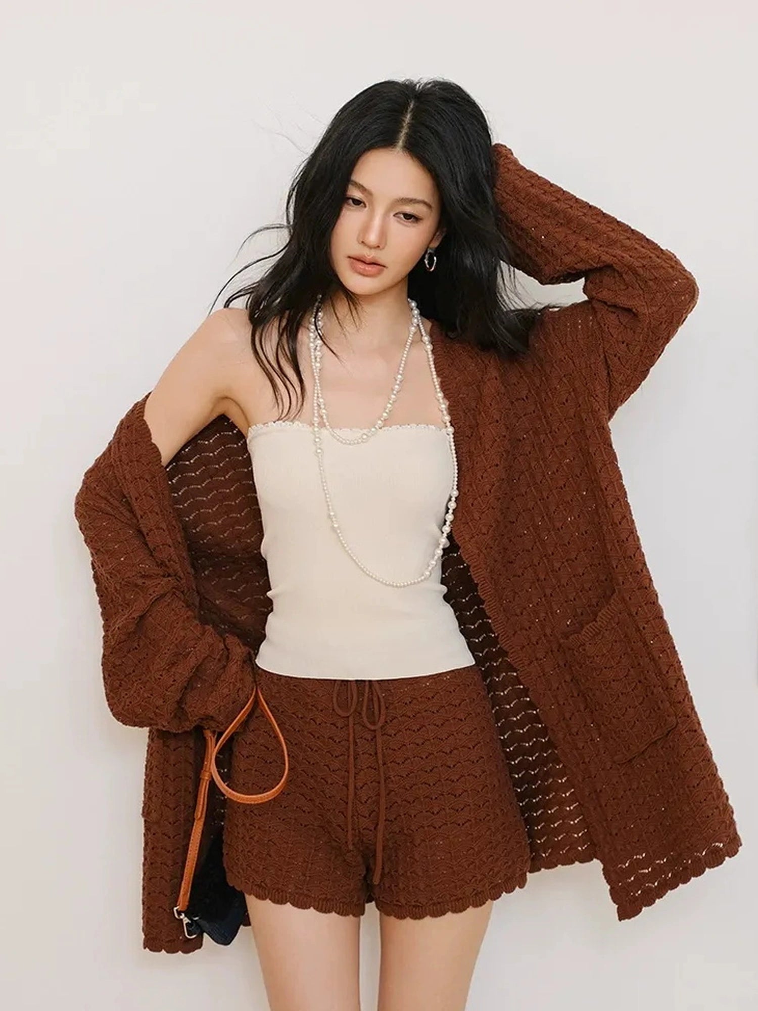 FU FRESH UP French Lace Trim Off Shoulder Knit Tube Top