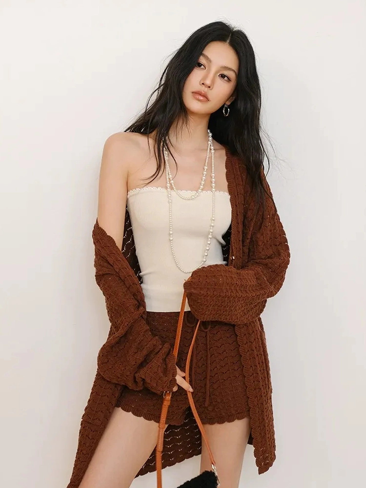 FU FRESH UP French Lace Trim Off Shoulder Knit Tube Top
