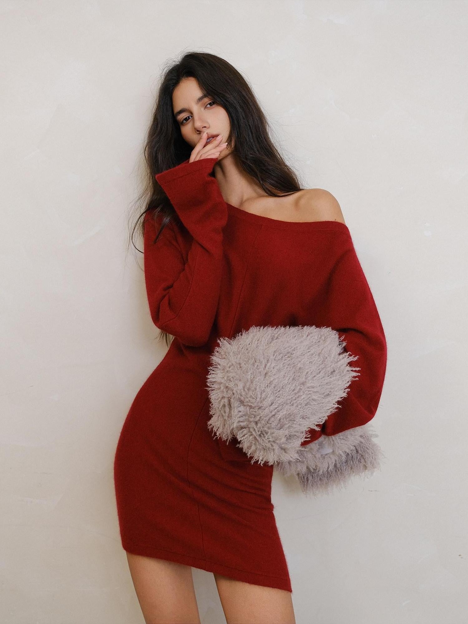 FU FRESH UP French One Shoulder High Waist Knit Women&