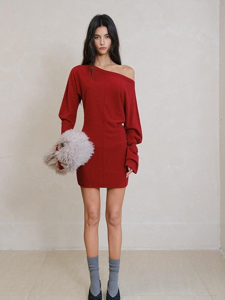 FU FRESH UP French One Shoulder High Waist Knit Women&