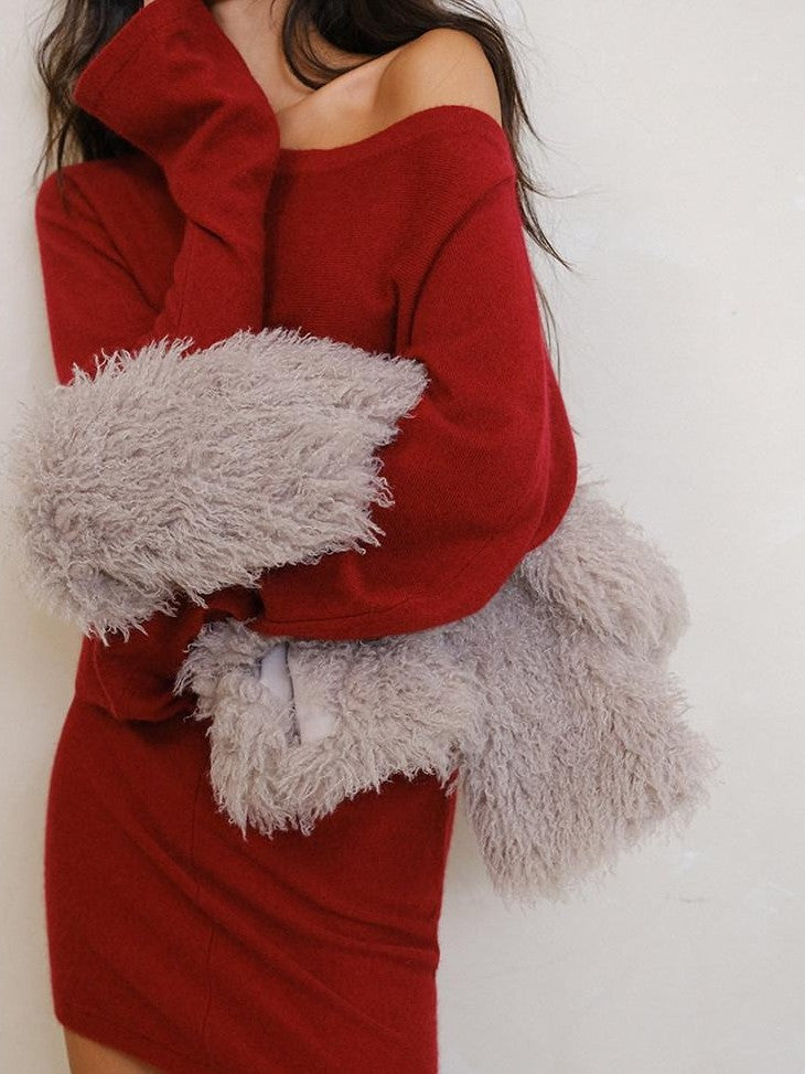 FU FRESH UP French One Shoulder High Waist Knit Women&