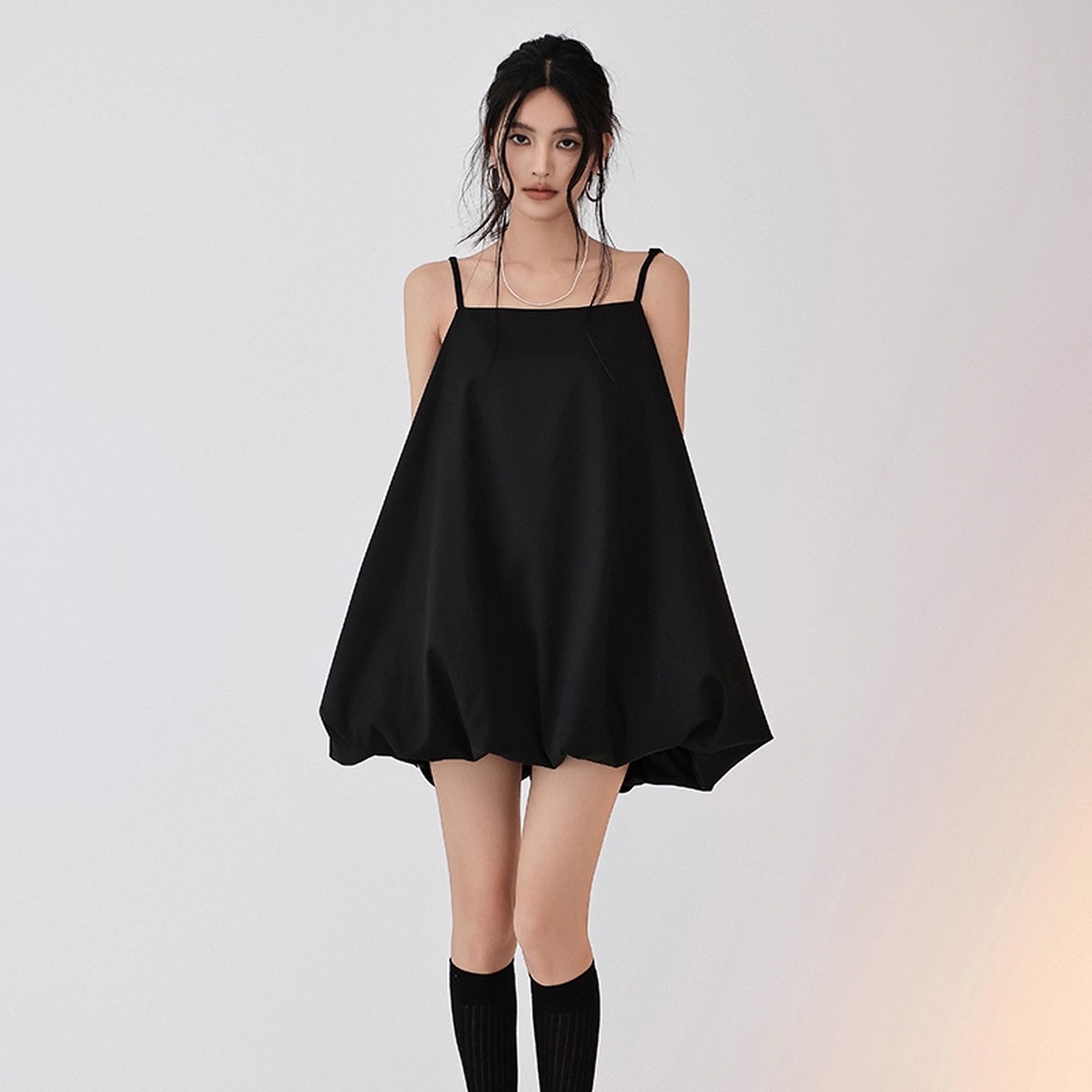 FU_FRESH_UP_French_Romantic_Cloud_Bloom_A_Line_Dress_V-neck_T-shirt_Long_Sleeve_MISSTT