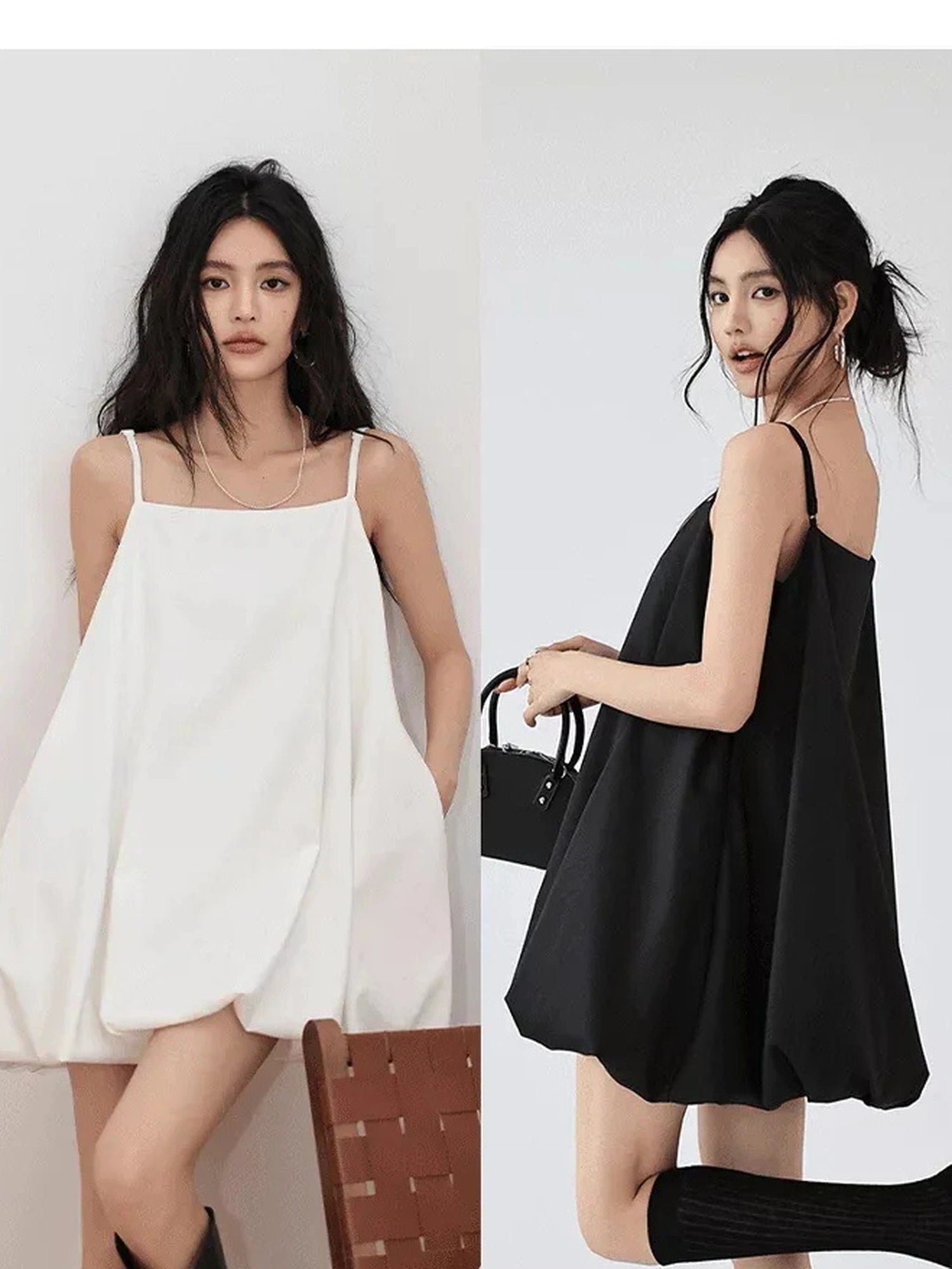 FU FRESH UP French Romantic Cloud Bloom A Line Dress V-neck T-shirt Long Sleeve