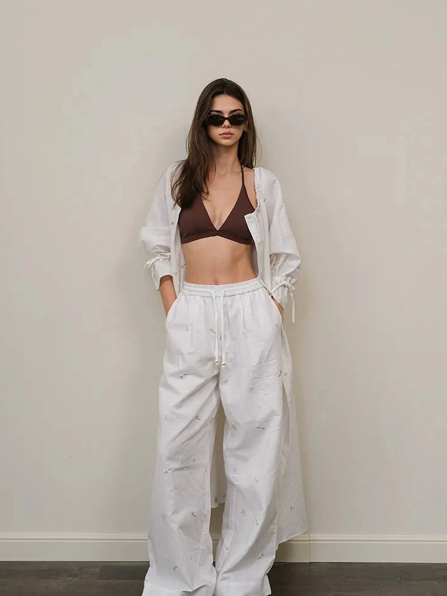 FU FRESH UP French Romantic Embroidered Linen Dress Set