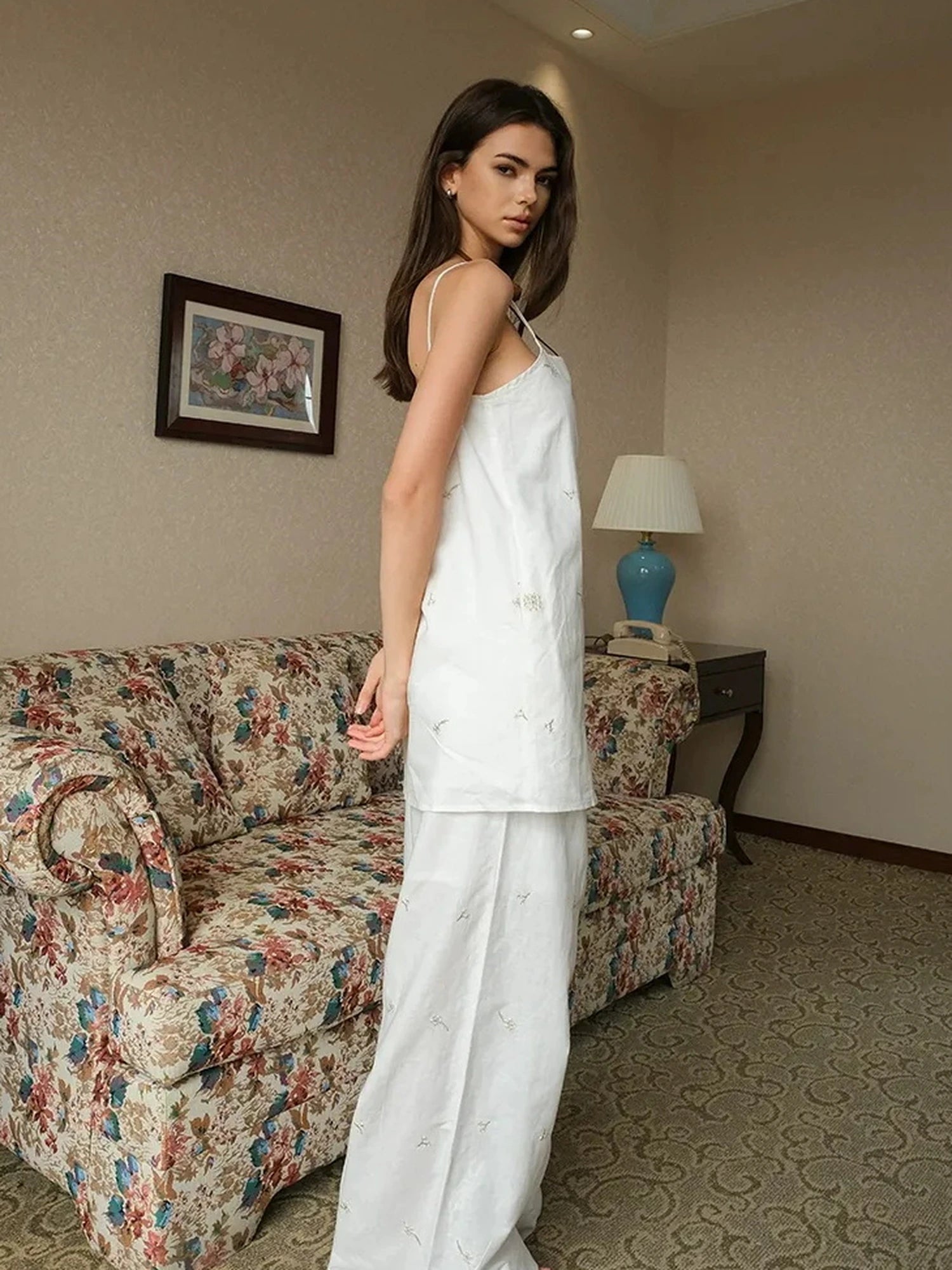 FU FRESH UP French Romantic Embroidered Linen Dress Set