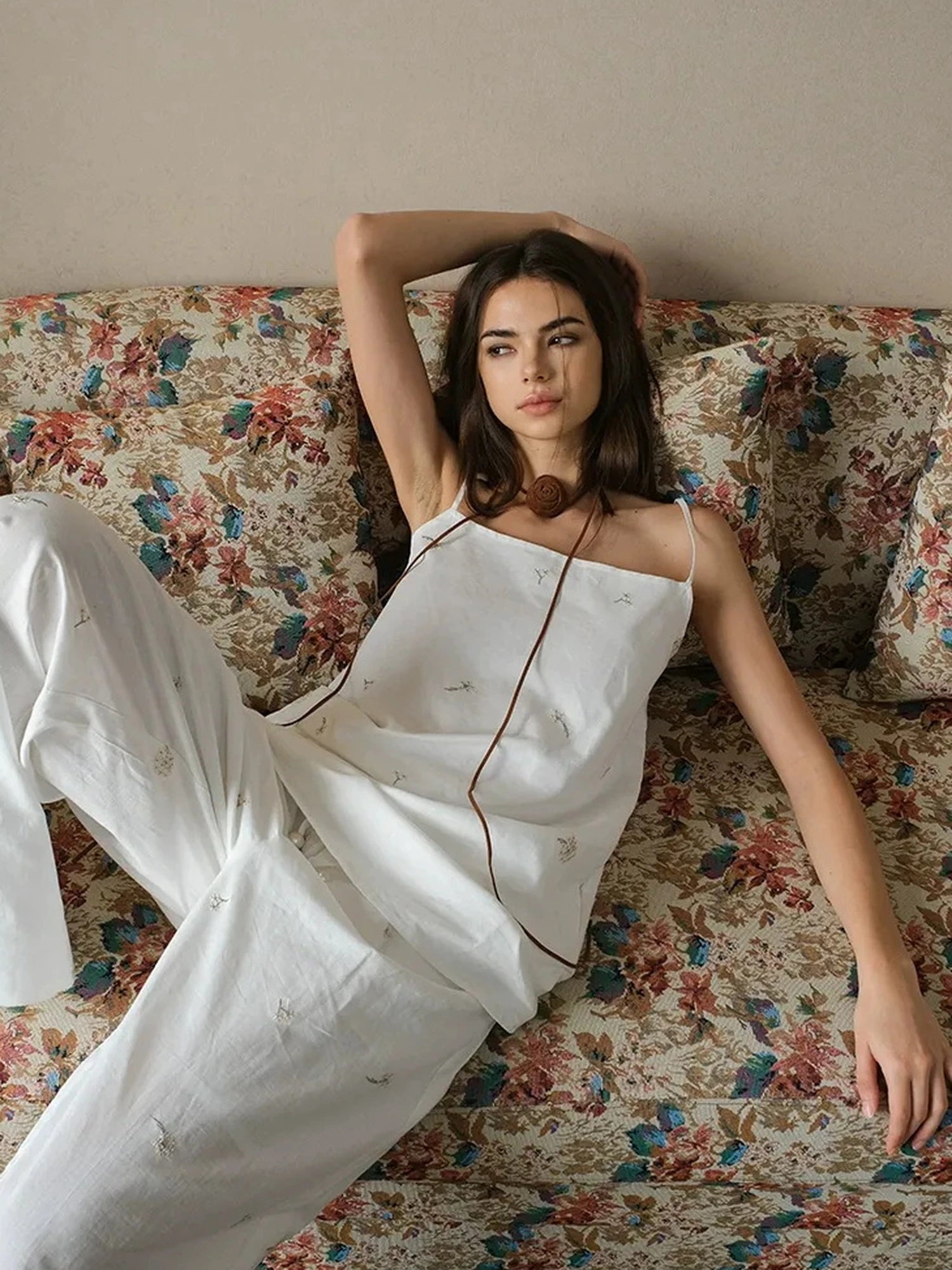 FU FRESH UP French Romantic Embroidered Linen Dress Set