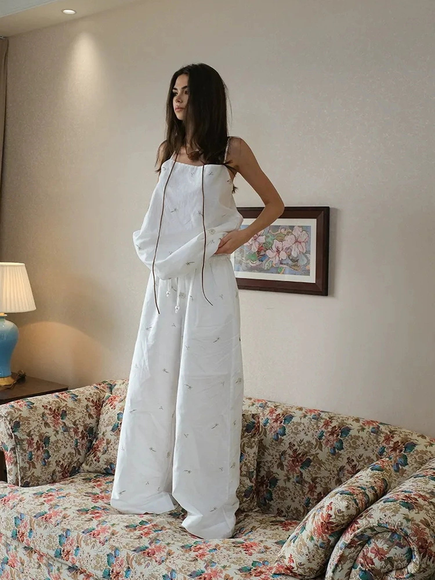 FU FRESH UP French Romantic Embroidered Linen Dress Set