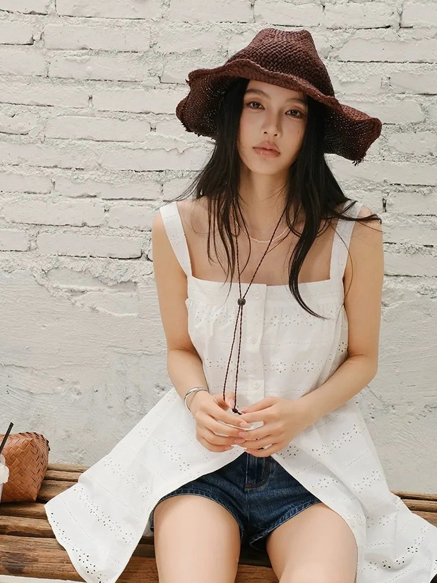 FU FRESH UP French Romantic Embroidered Sundress With Square Neck