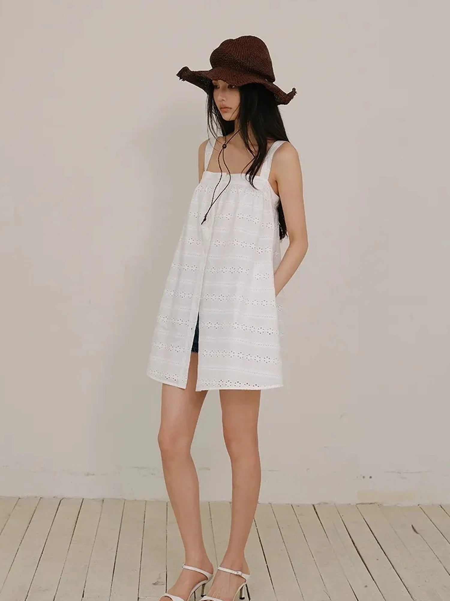 FU FRESH UP French Romantic Embroidered Sundress With Square Neck
