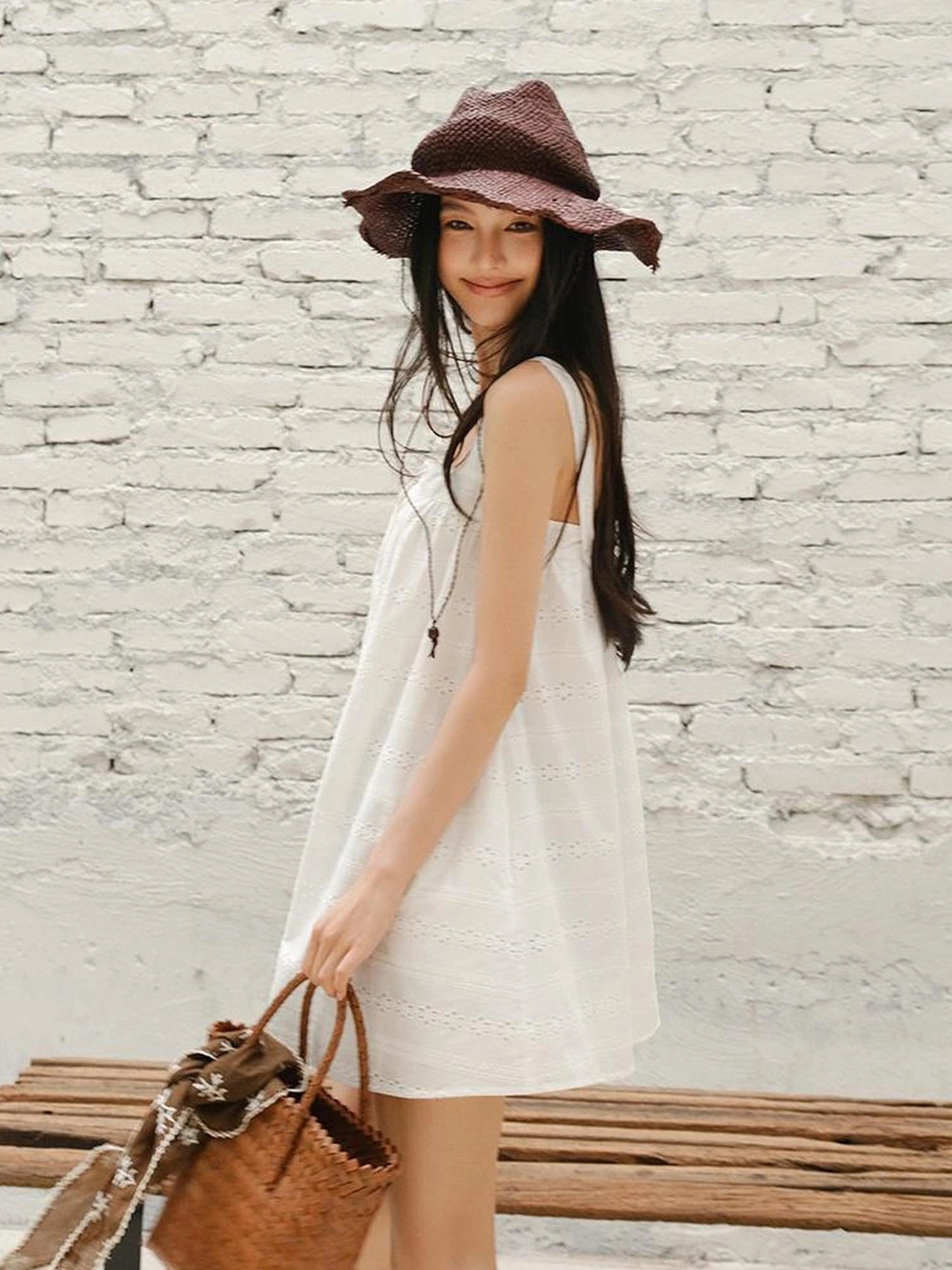 FU FRESH UP French Romantic Embroidered Sundress With Square Neck