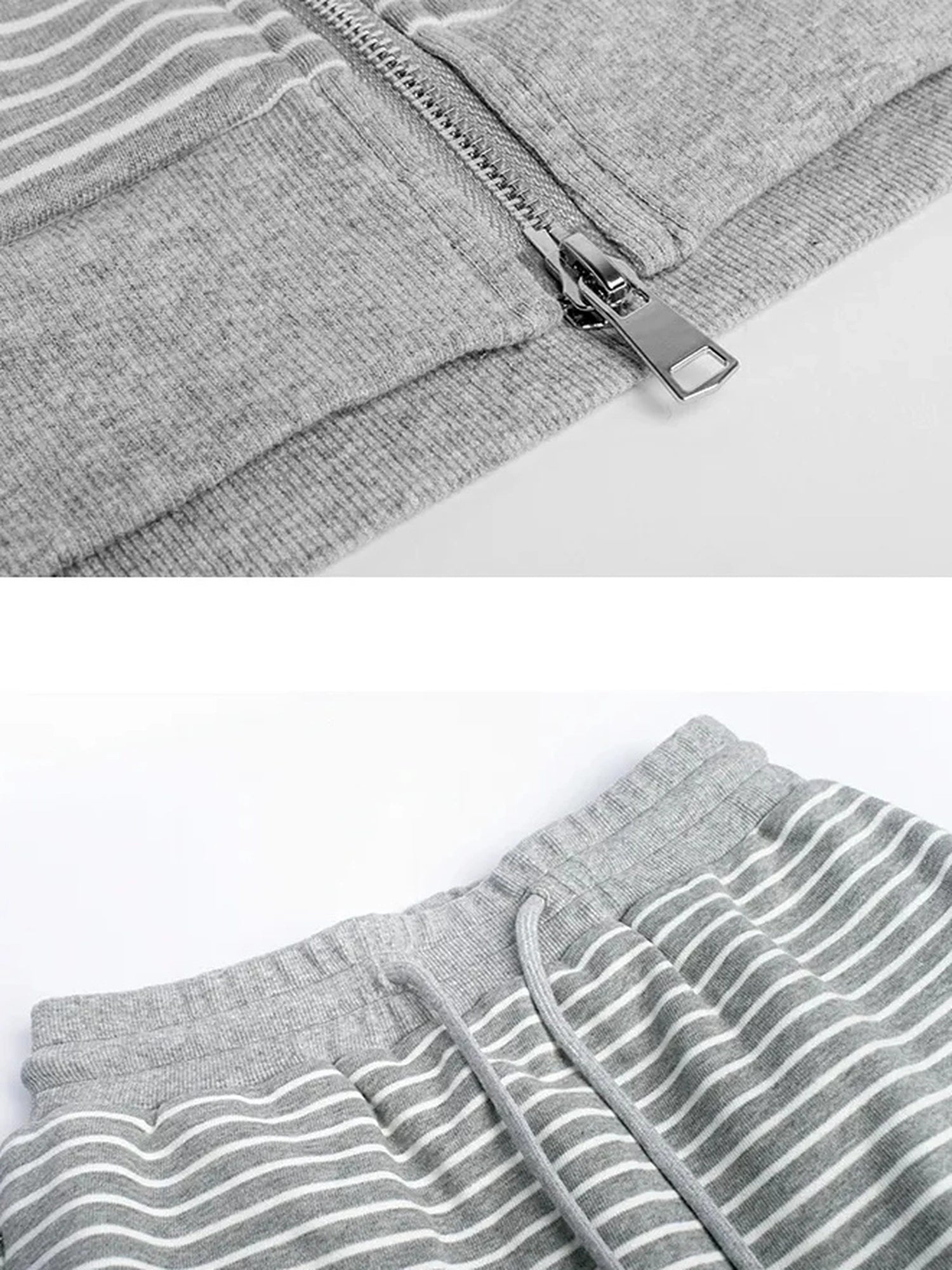 FU FRESH UP French Stripe Zip Up Set With A Line Skirt