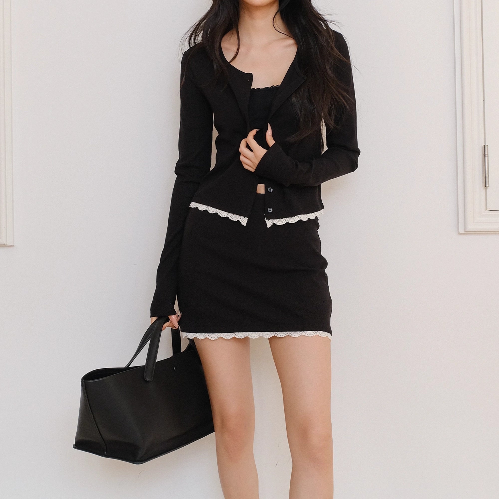 FU_FRESH_UP_French_Trim_Knit_Set_V-neck_T-shirt_Long_Sleeve_MISSTT