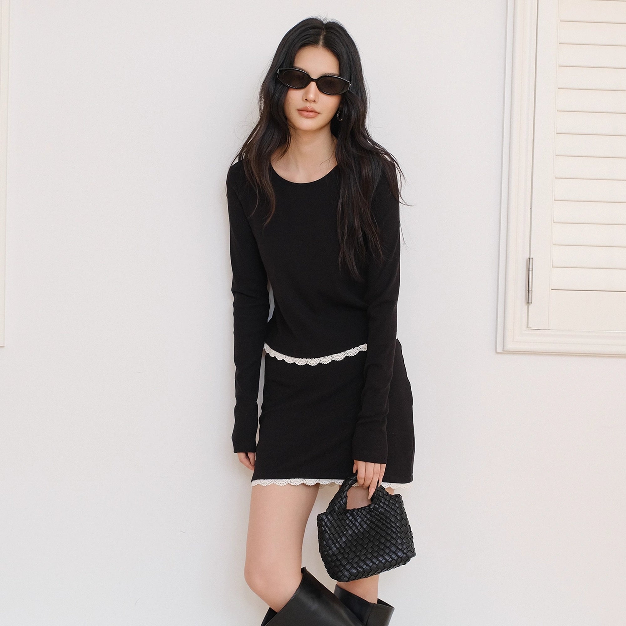 FU_FRESH_UP_French_Trim_Knit_Set_V-neck_T-shirt_Long_Sleeve_MISSTT