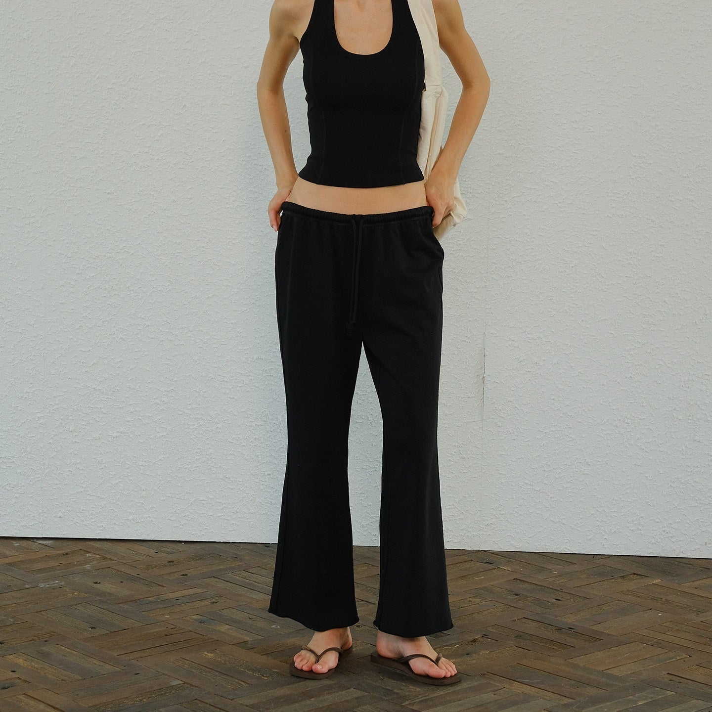 FU_FRESH_UP_Halter_Knit_Cropped_High_Waist_Flare_Women&