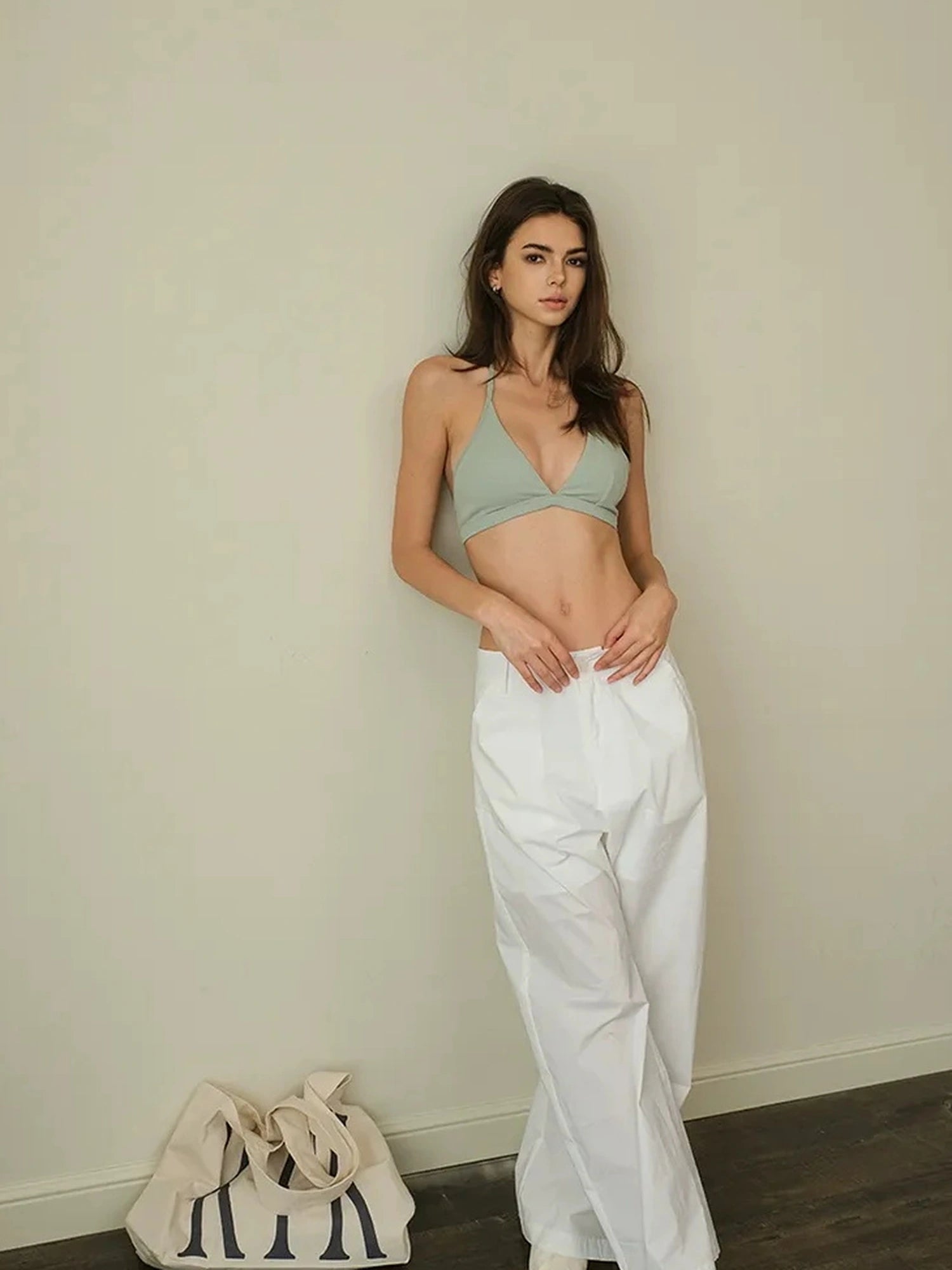 FU FRESH UP Halter Neck V-Neck Bandeau Bra Top