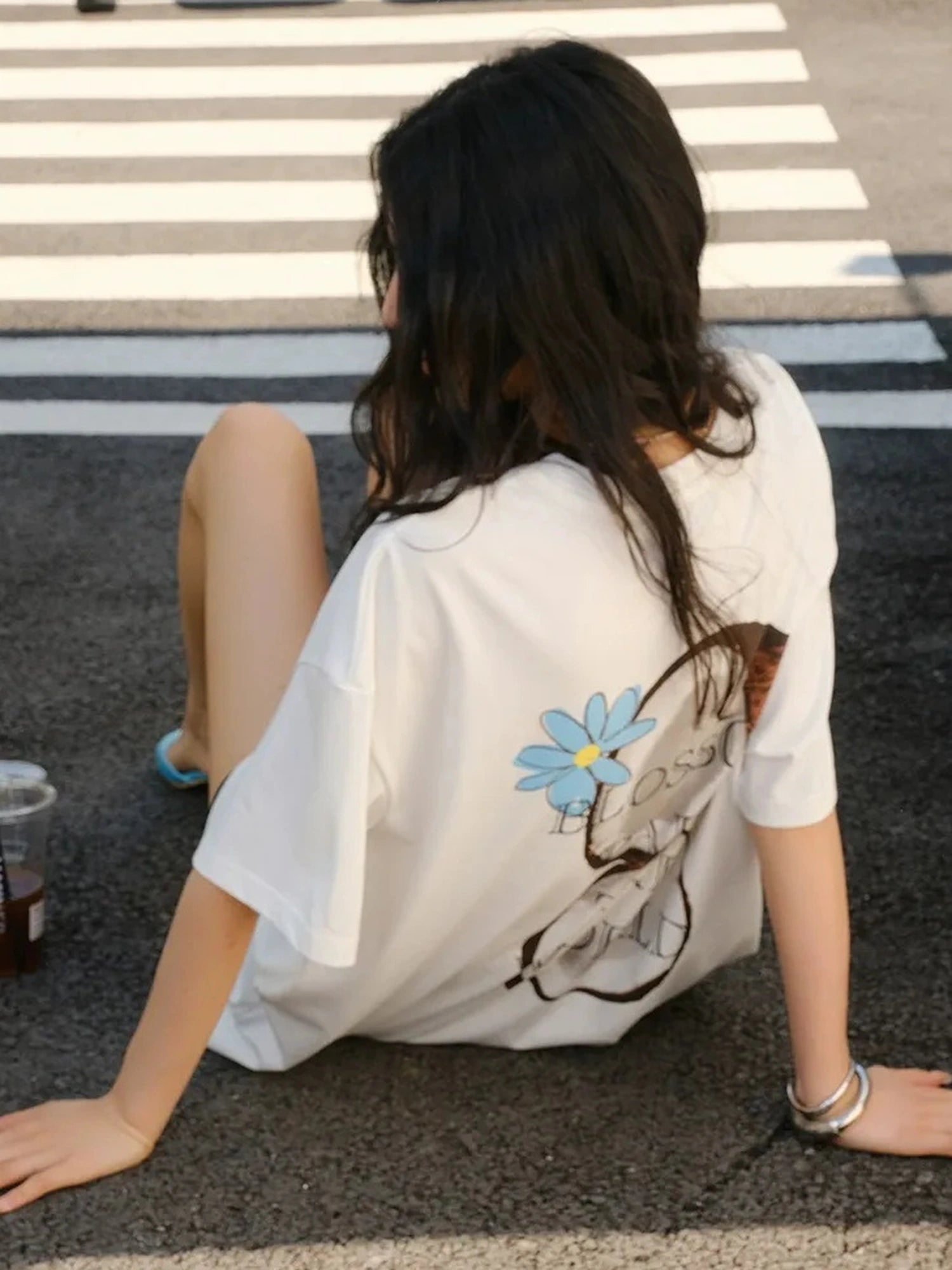 FU FRESH UP Hand Drawn Coconut Print Relaxed Fit T-shirt