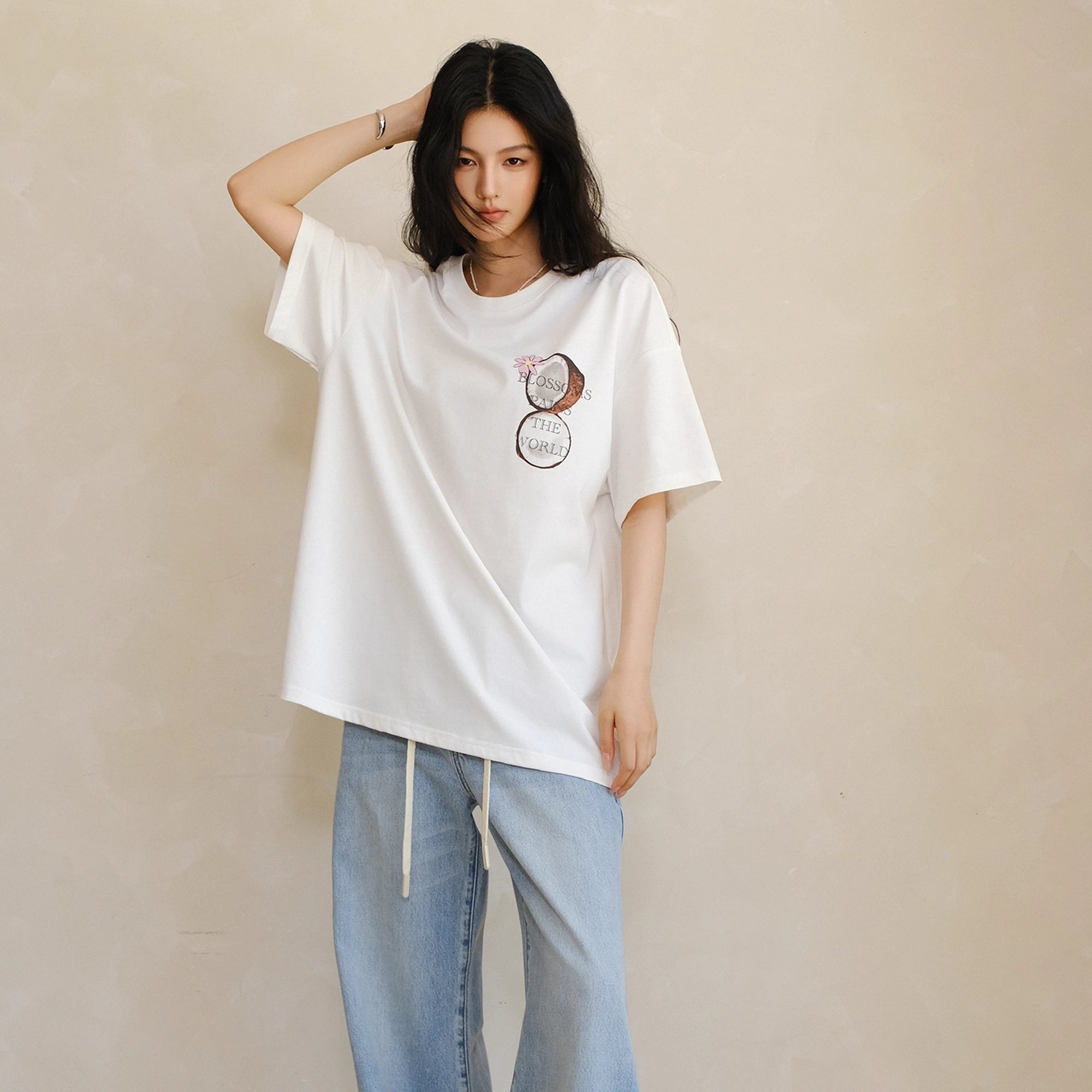 FU_FRESH_UP_Hand_Drawn_Coconut_Print_Relaxed_Fit_T-shirt_MISSTT