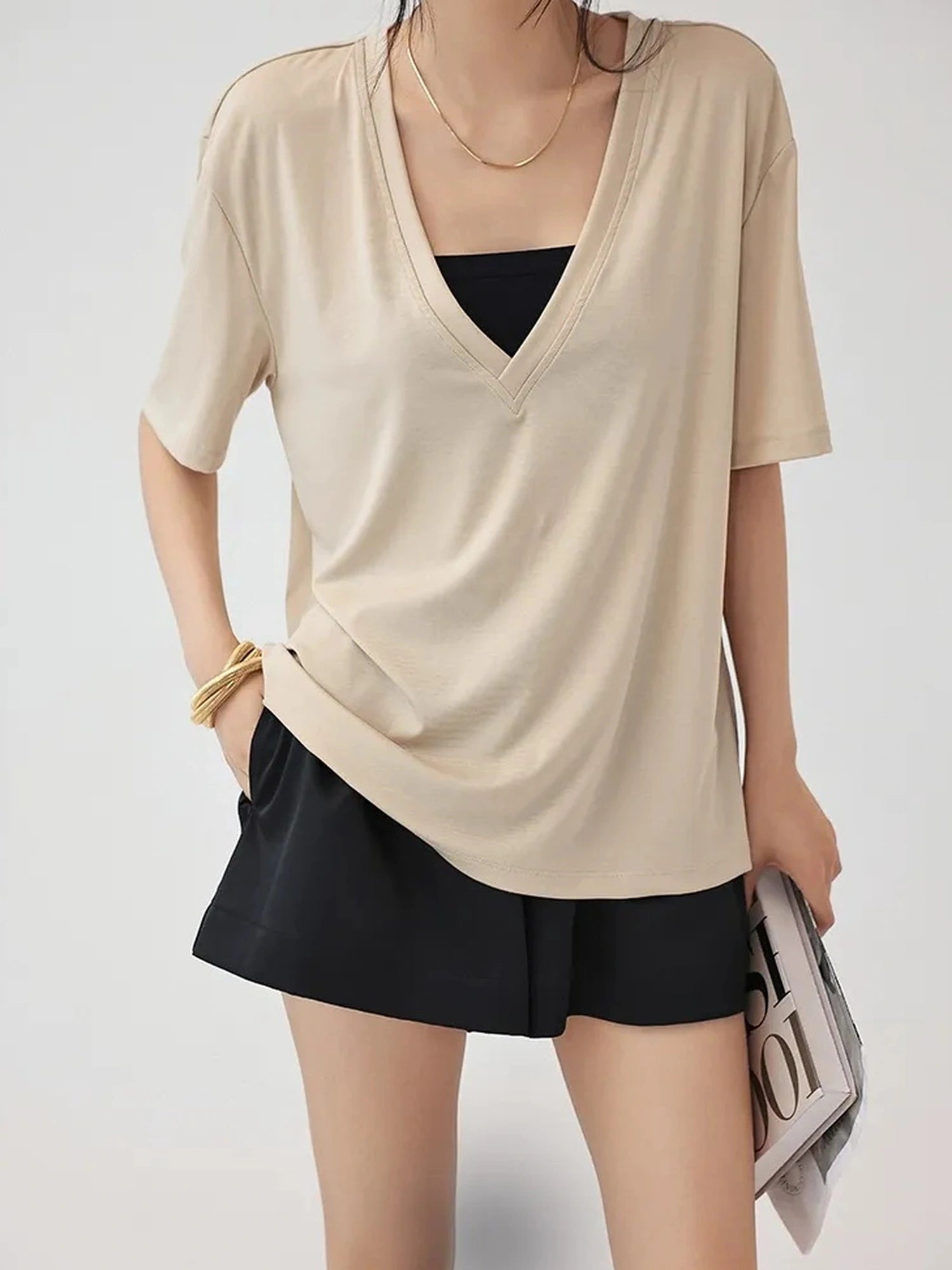 FU FRESH UP Ice Sense V-neck Relaxed Tee