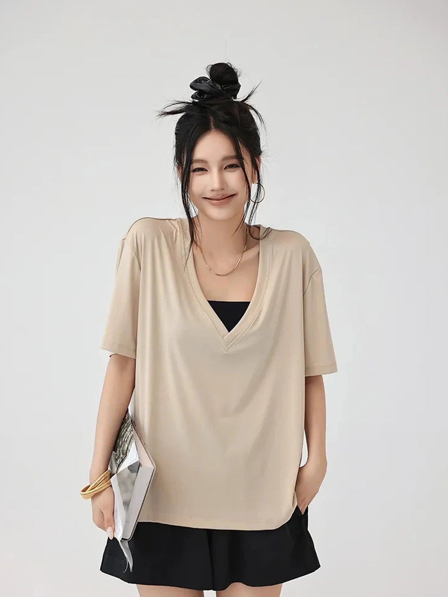 FU FRESH UP Ice Sense V-neck Relaxed Tee