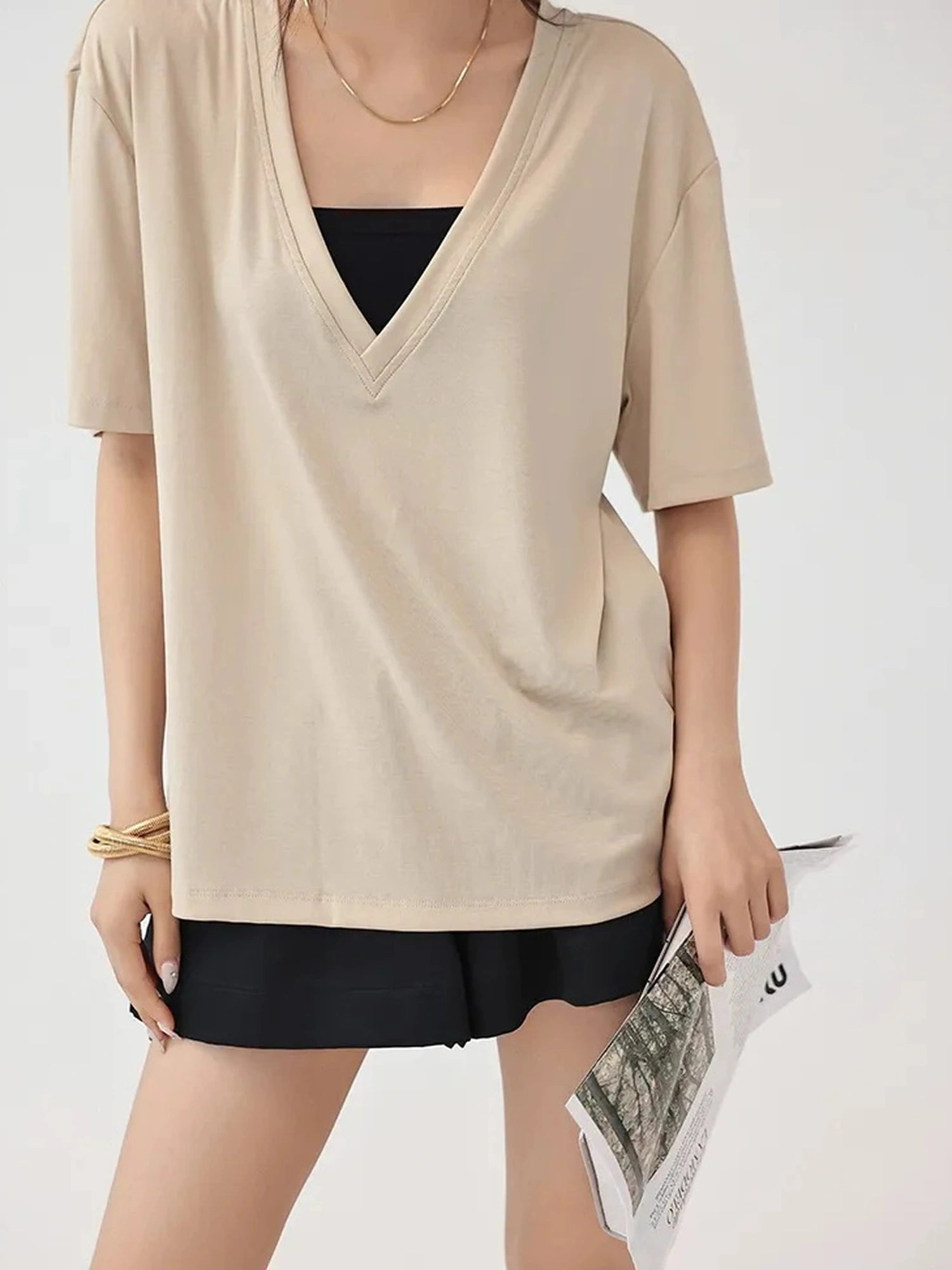 FU FRESH UP Ice Sense V-neck Relaxed Tee