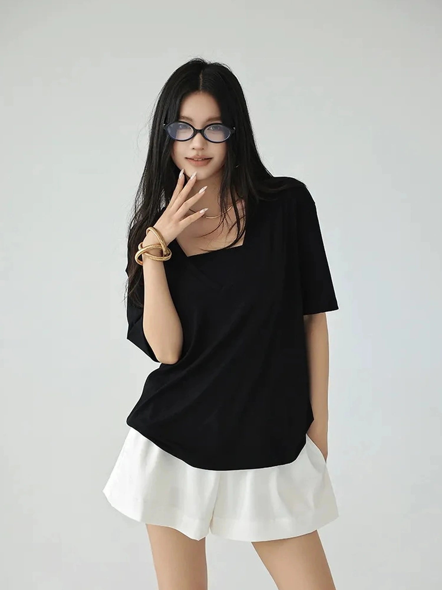 FU FRESH UP Ice Sense V-neck Relaxed Tee