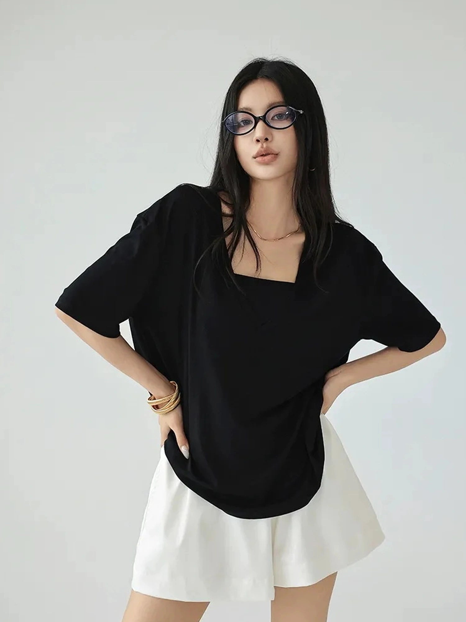 FU FRESH UP Ice Sense V-neck Relaxed Tee