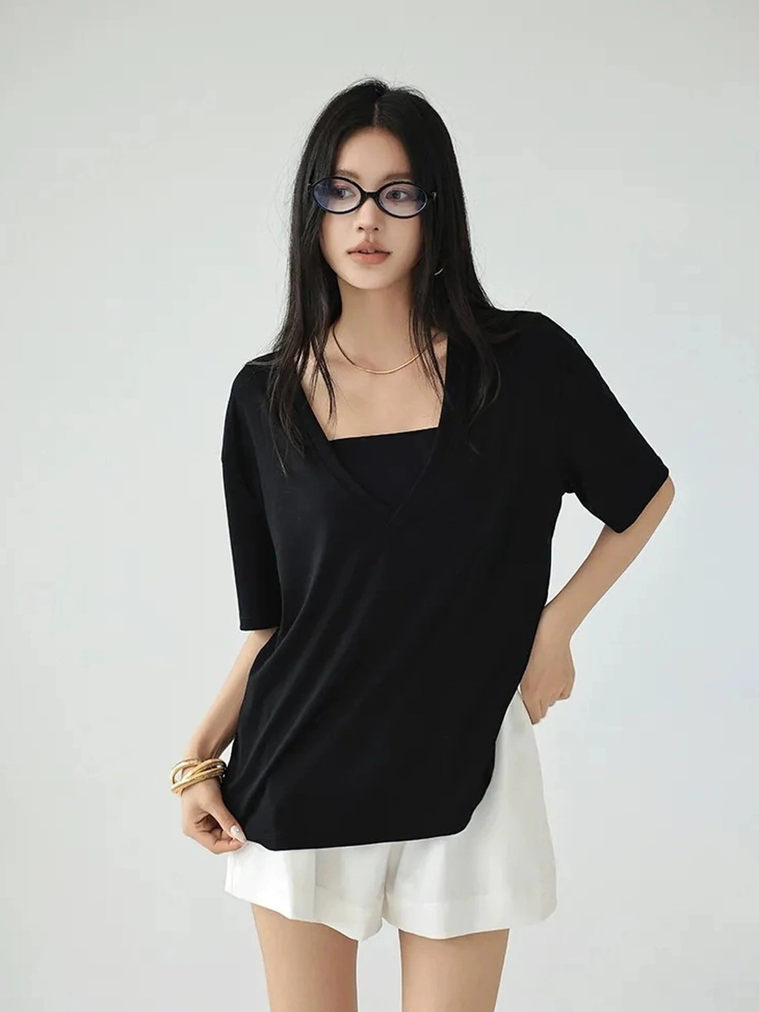 FU FRESH UP Ice Sense V-neck Relaxed Tee