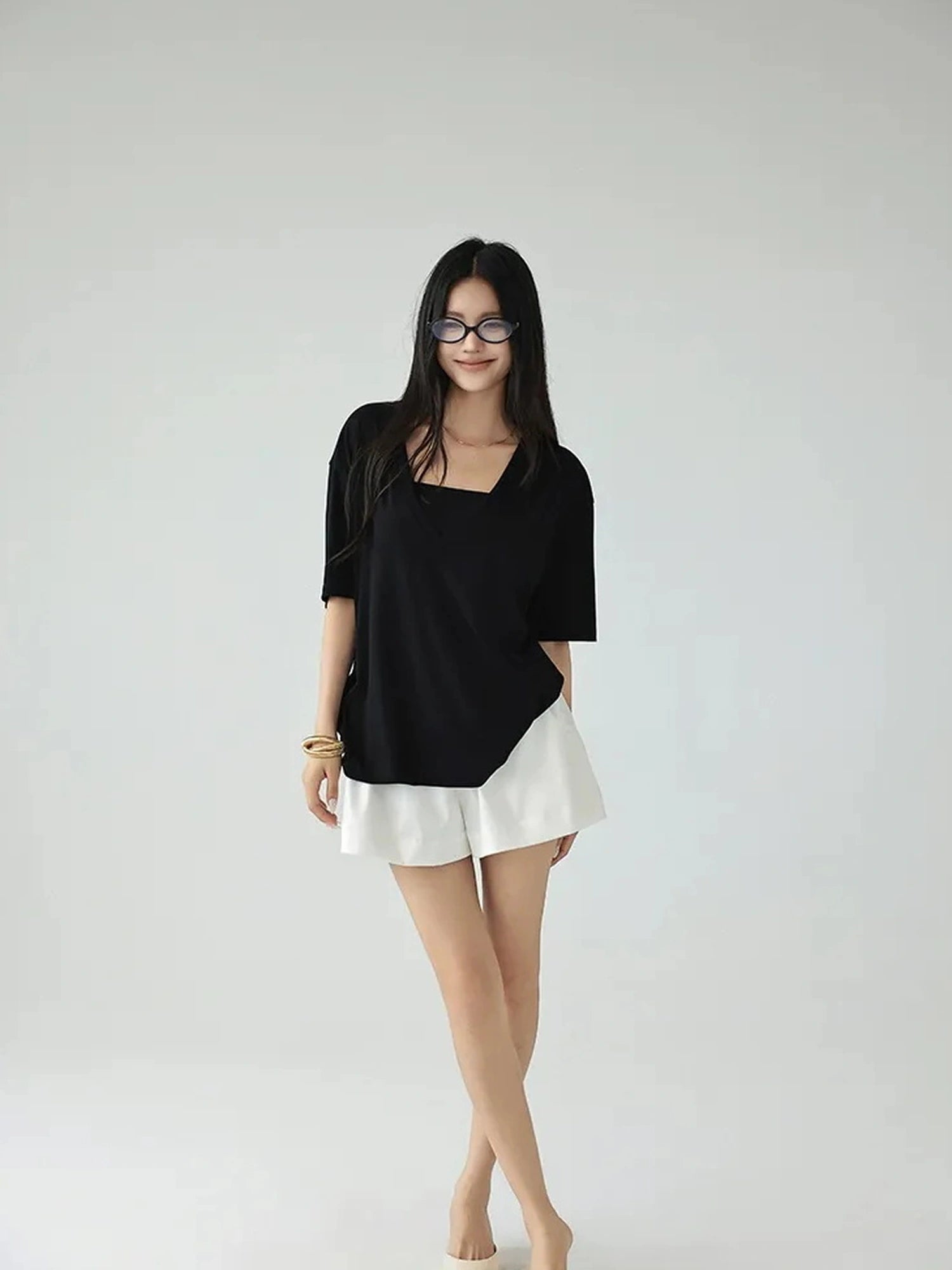 FU FRESH UP Ice Sense V-neck Relaxed Tee