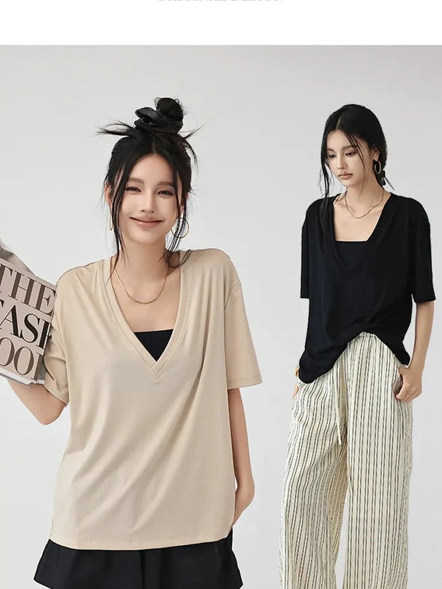 FU FRESH UP Ice Sense V-neck Relaxed Tee